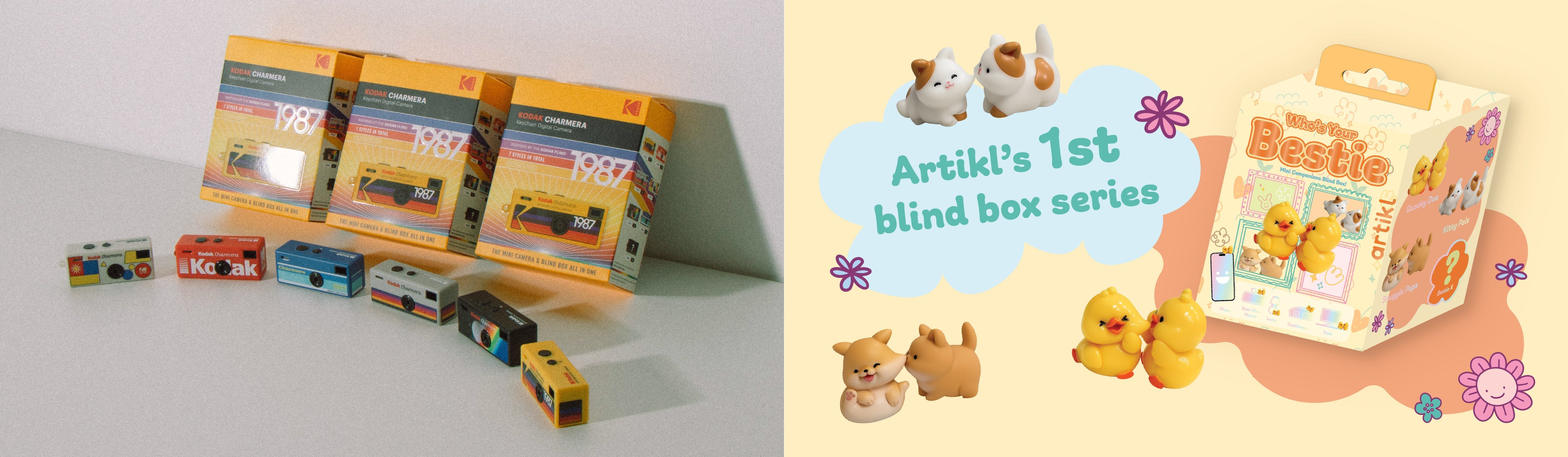 Artikl's 1st blind box series: colorful cameras & animal figurines for Toronto gift shop gifting
