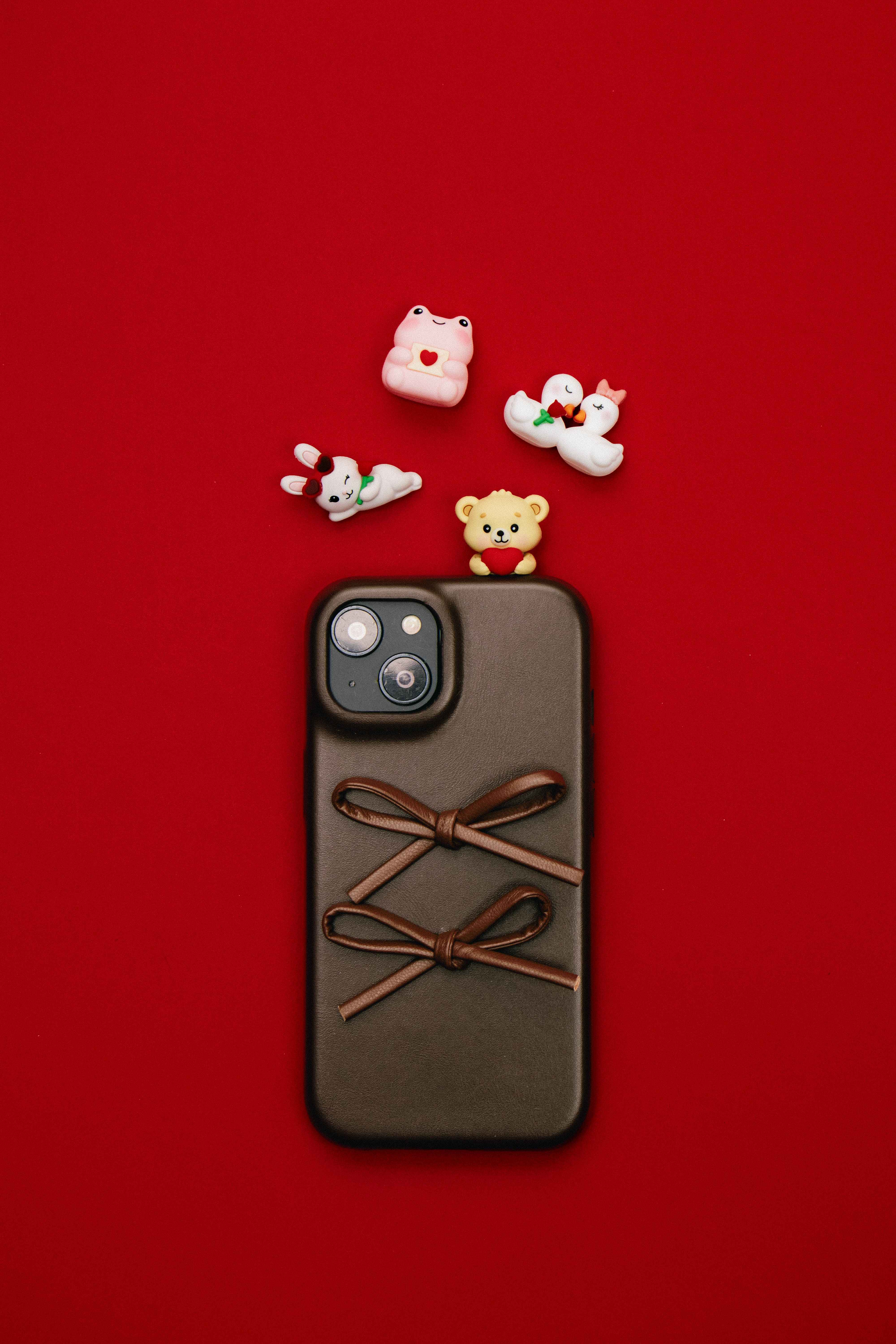Double Bow Vegan Leather Phone Case for iPhone 16 Pro Max