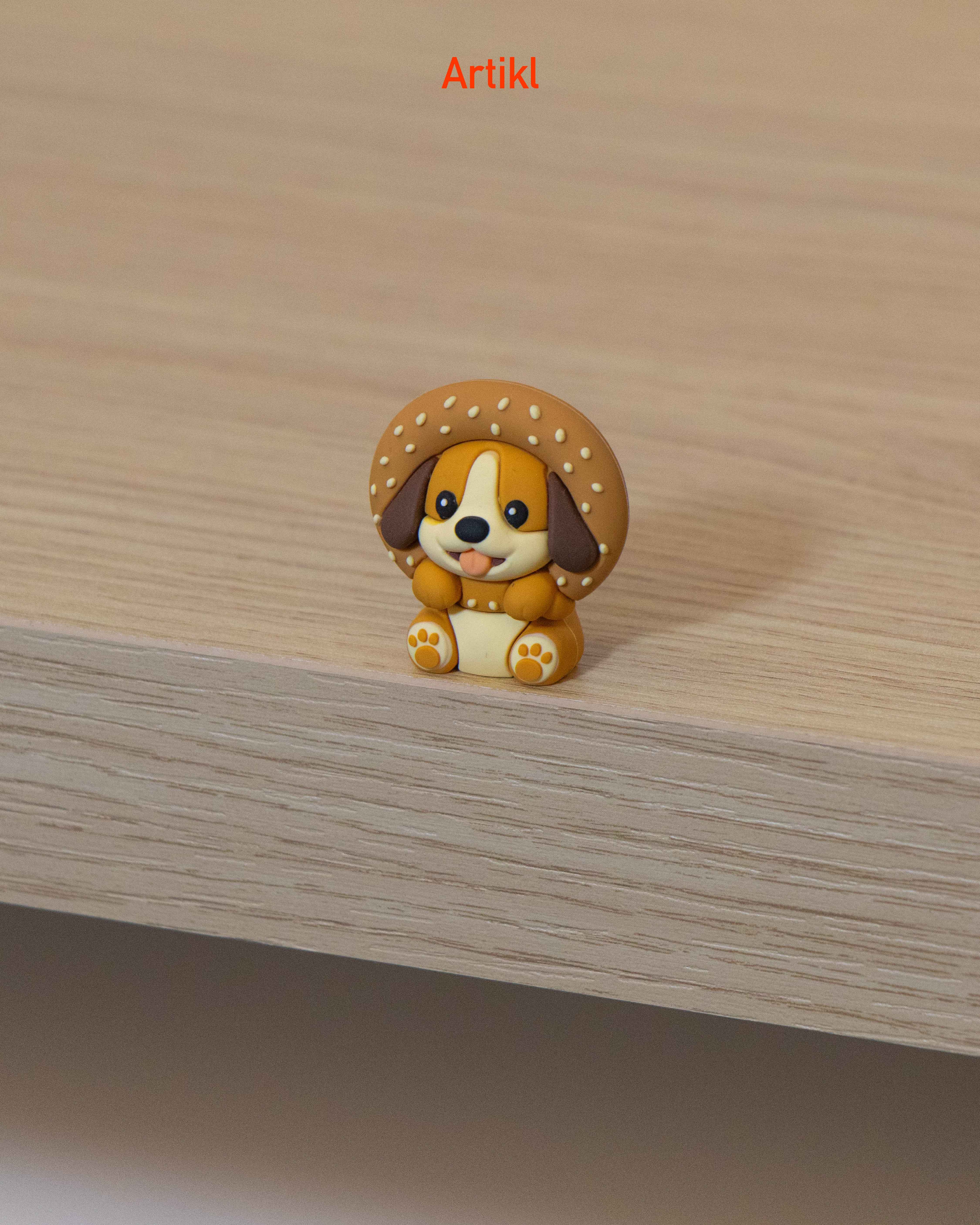 Peek-a-Pals Hot Dog Puppy collectible phone peeker figure, dog-themed desk accessory, shelf decoration, and gift for dog lovers