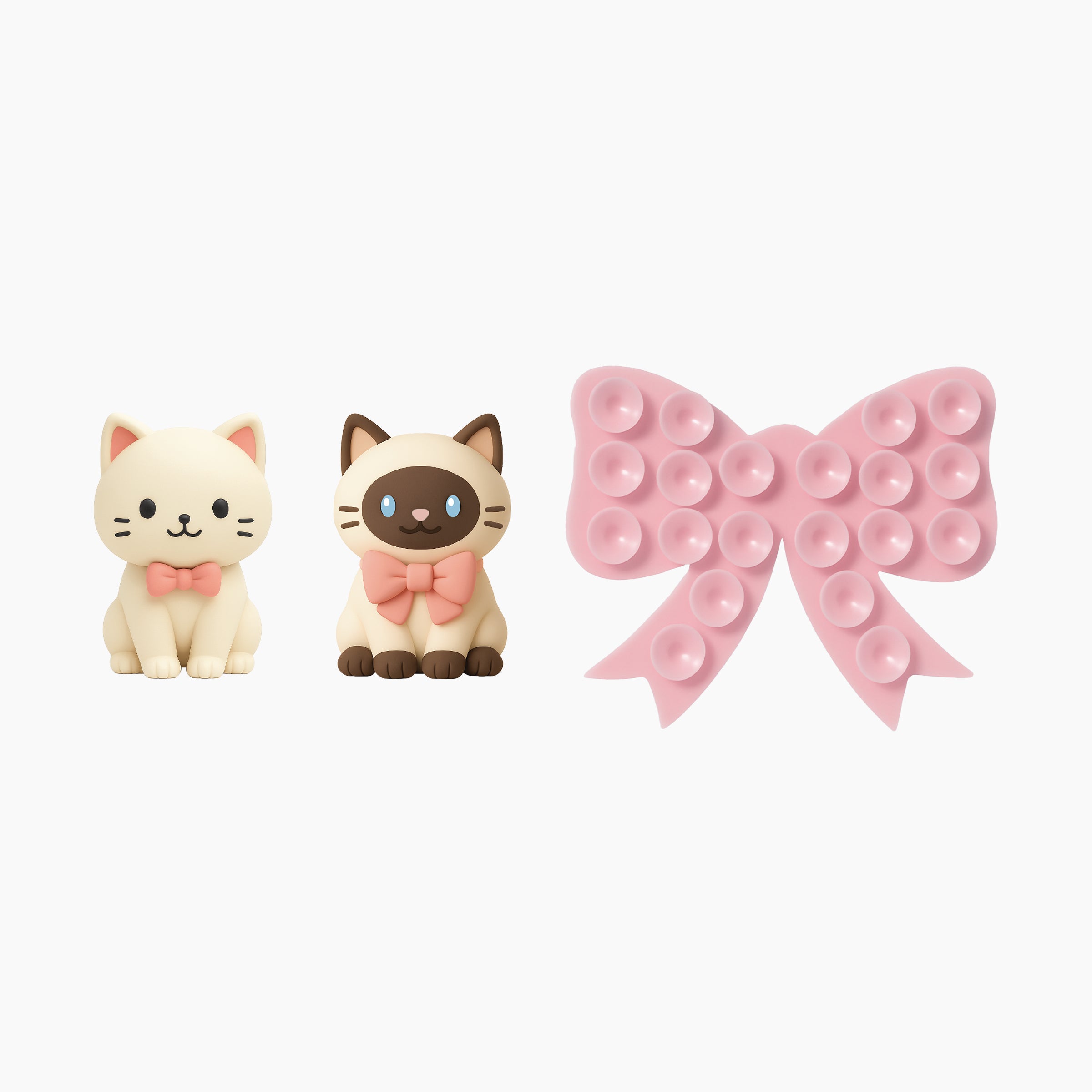 Artikl Snug Bow Phone Suction Mount with Cat Paw Pads Cute Cat and Bow Phone Holder for Smartphones - Pink