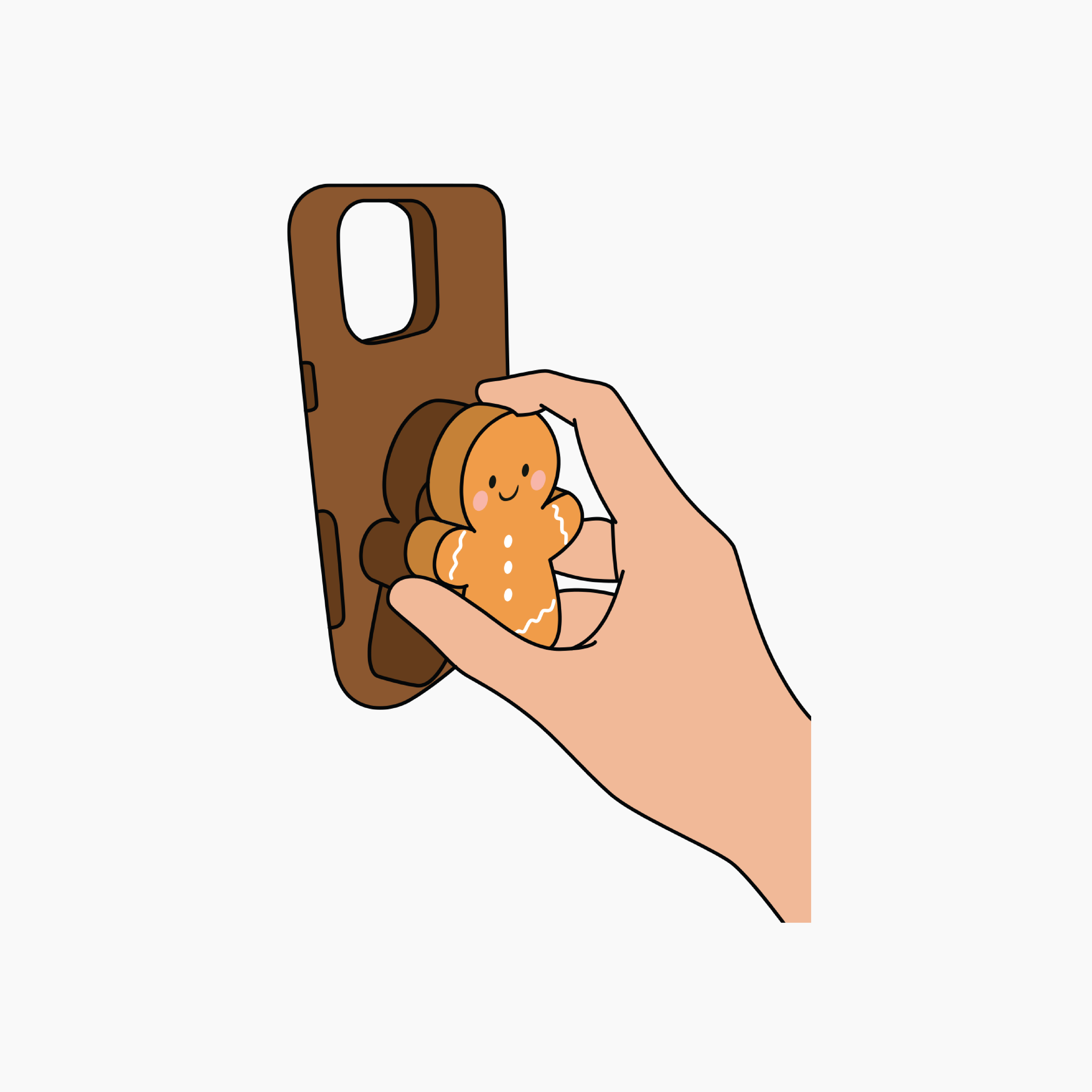 3D Popstand Case for iPhone 16 Pro Max - Gingerbread Man