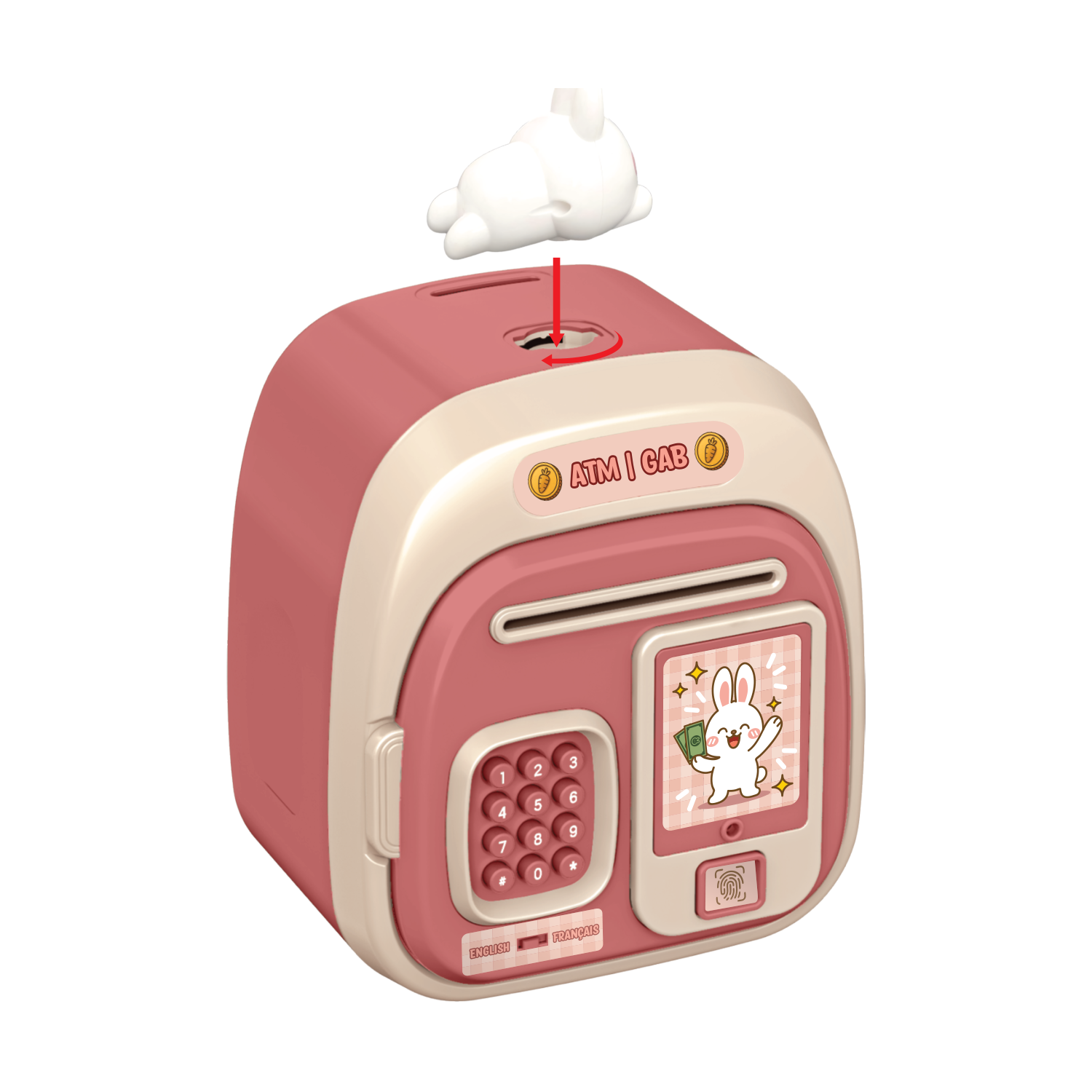 ATM Piggy Bank with Figure