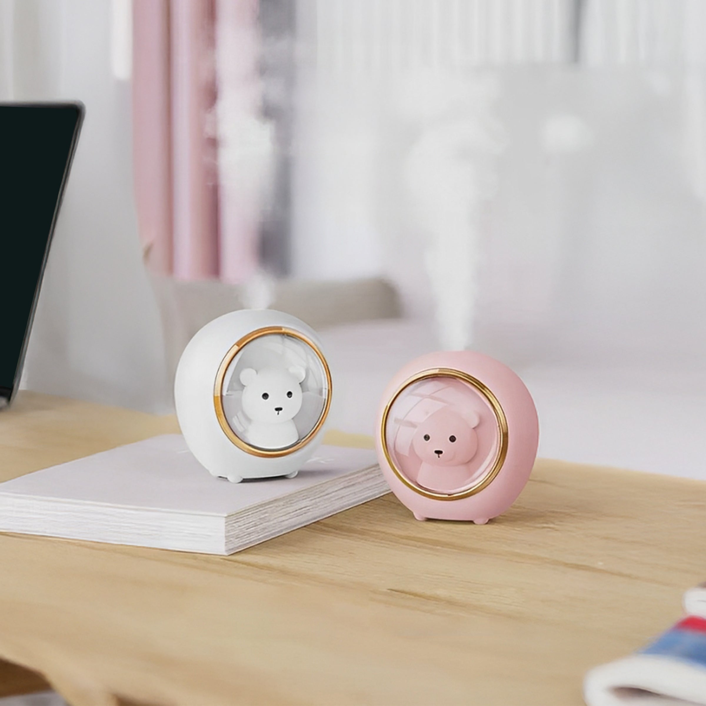 Animal Behind Window Humidifier 200 ml - Pink Bear