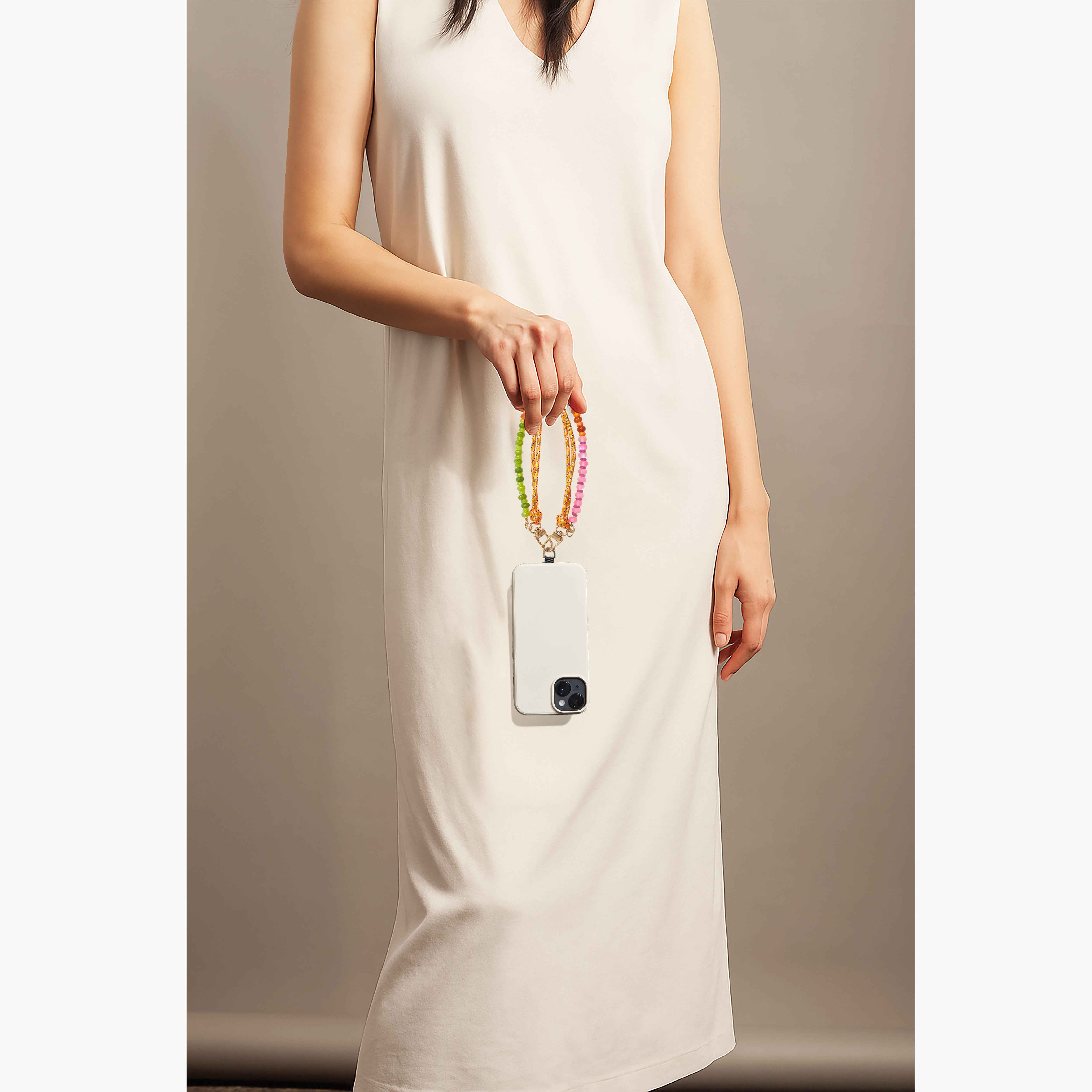 Beads & Rope Layer Wristlet Phone Strap - Sunset Beach