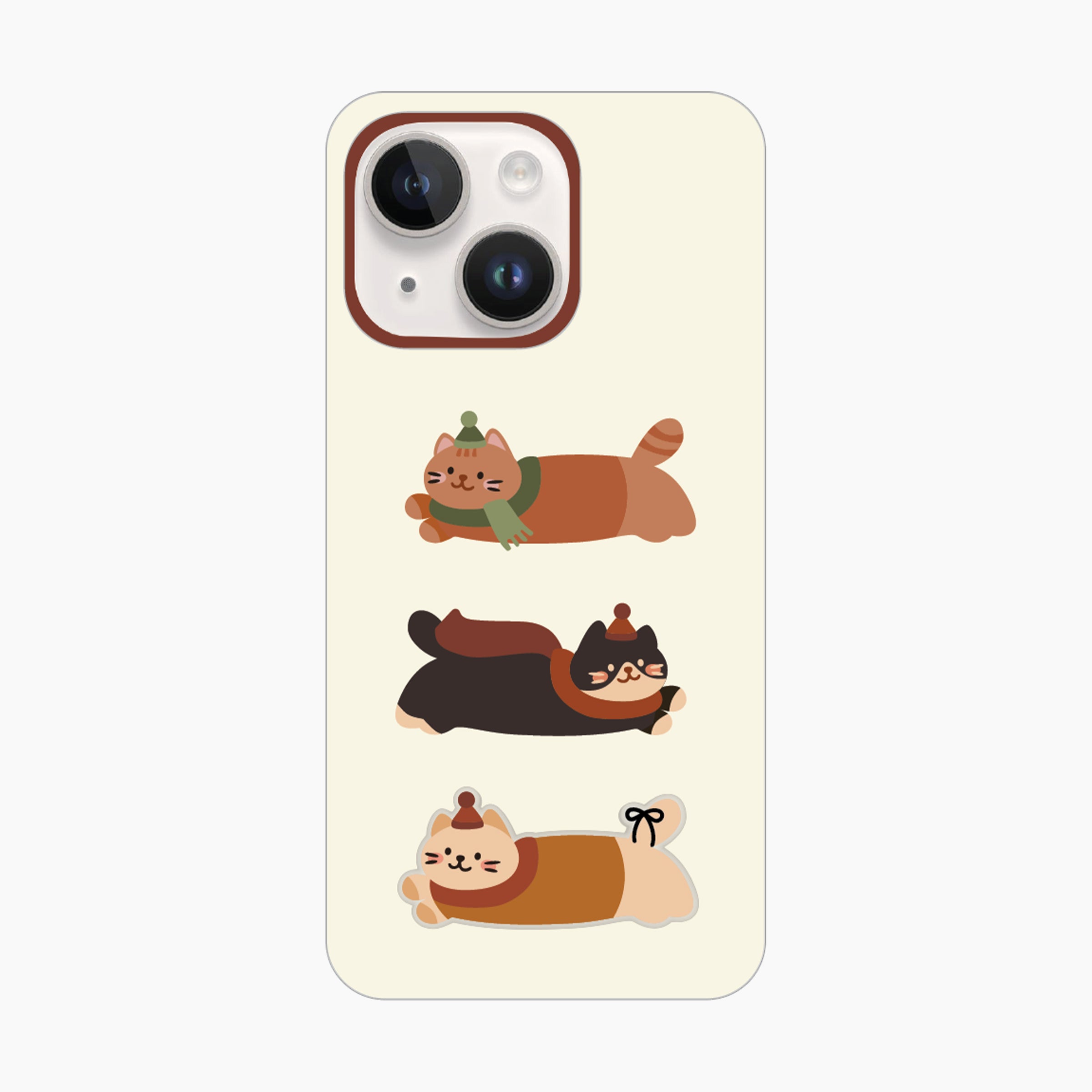 Case with Matching Kickstand for iPhone 15/14/13 - Fall Cat