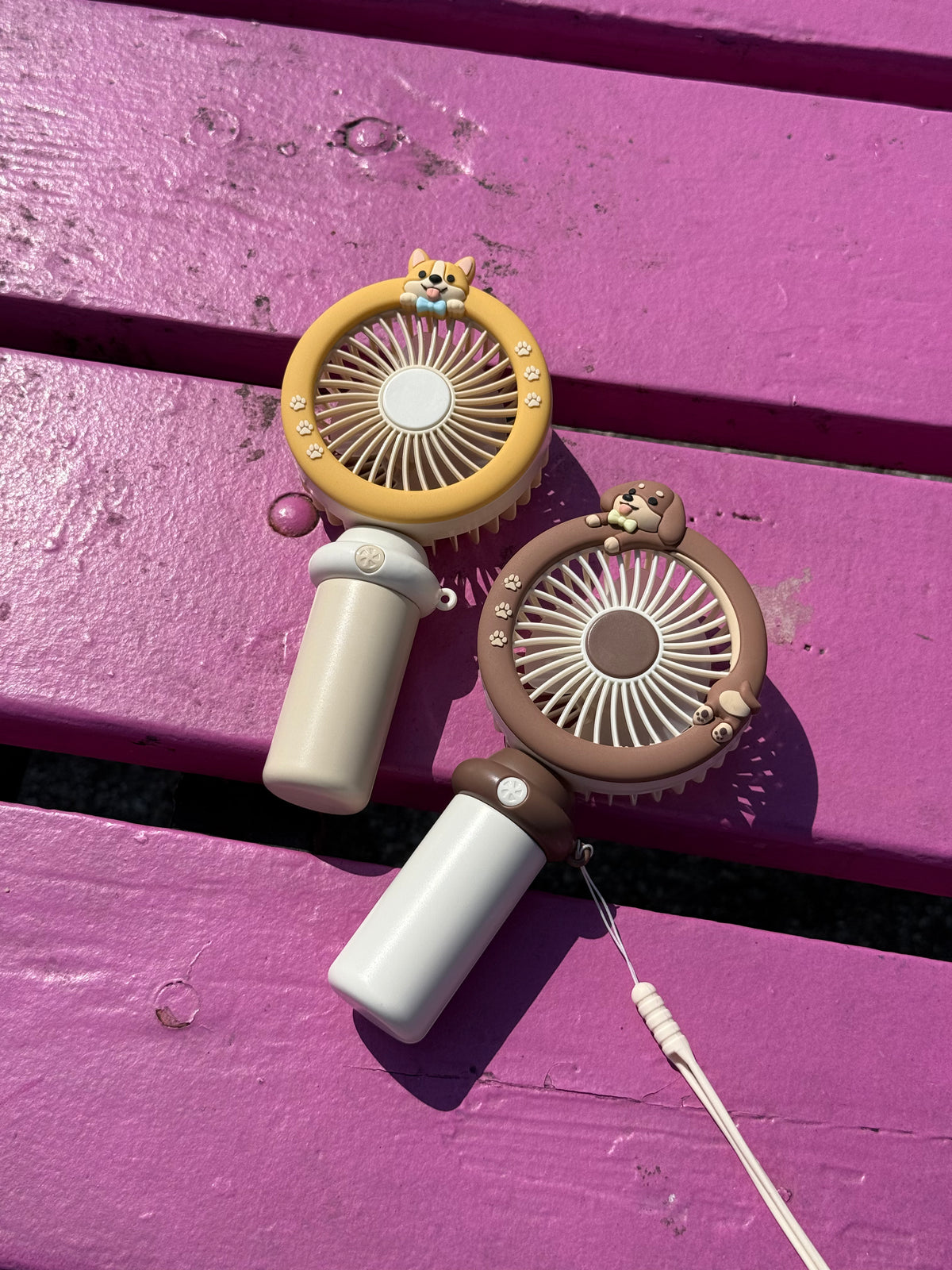 Portable Corgi Handheld Fan with Wristlet Strap