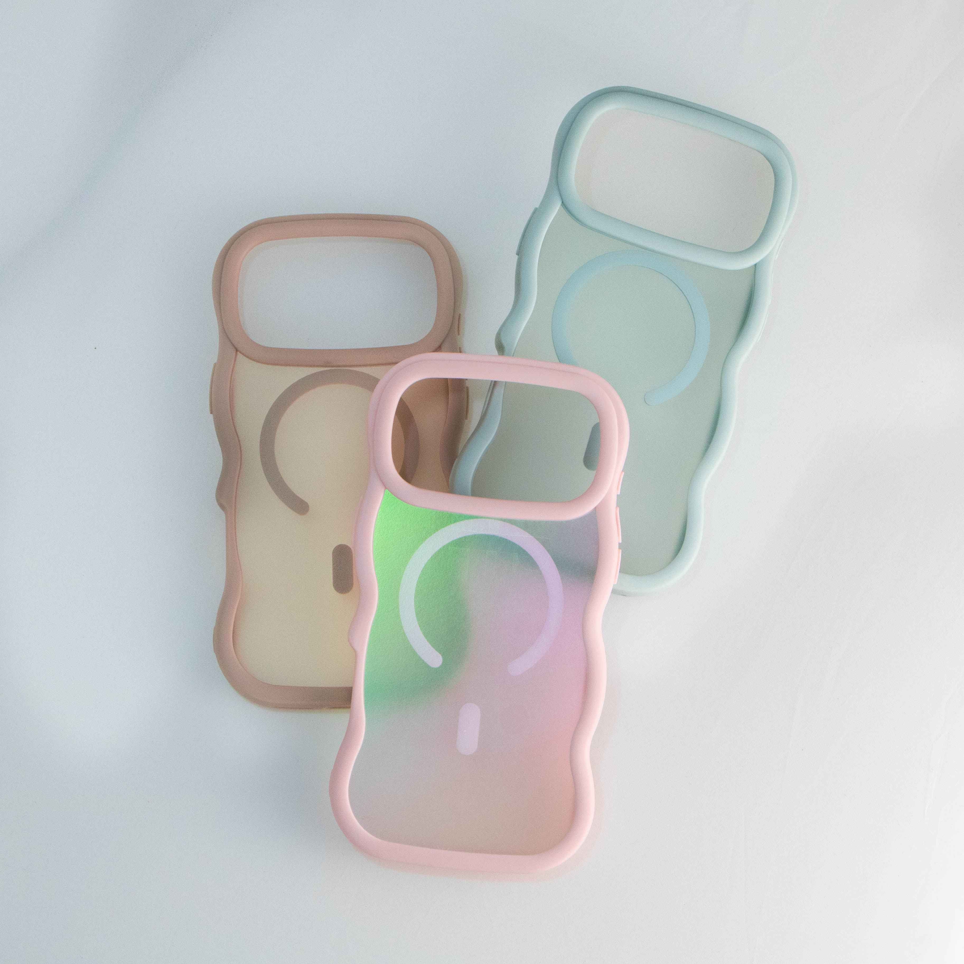 Artikl Cotton MagSafe Compatible Frosted Case collection for iPhone 17 Pro Max showcasing Mushroom Taupe, Light Blue, and Pink Lavender color options with built-in magnetic alignment