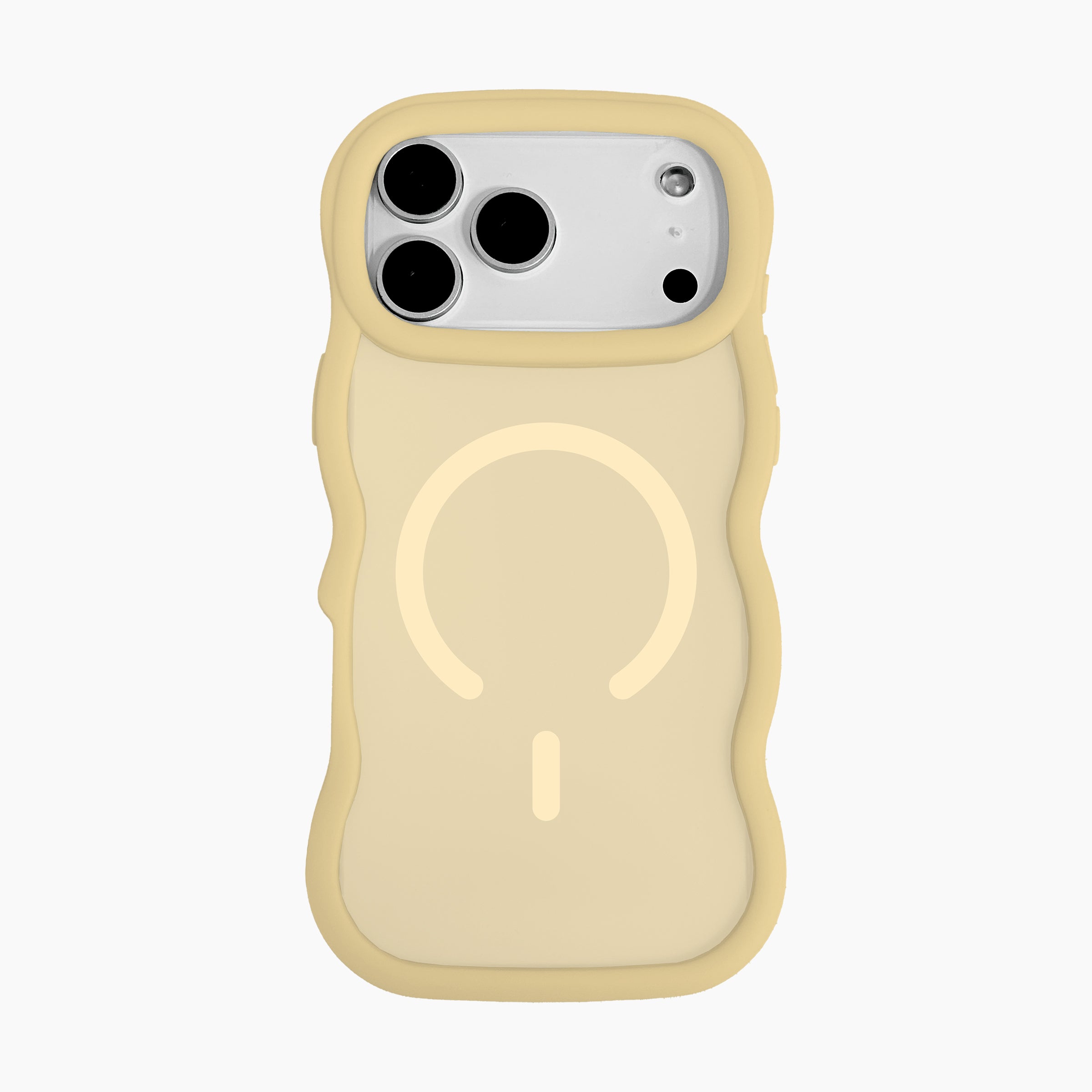 Artikl Cotton MagSafe Compatible Frosted Case for iPhone 17 Air in Butter Yellow featuring a soft-touch matte finish, wavy-edge bumper design, and built-in magnetic alignment
