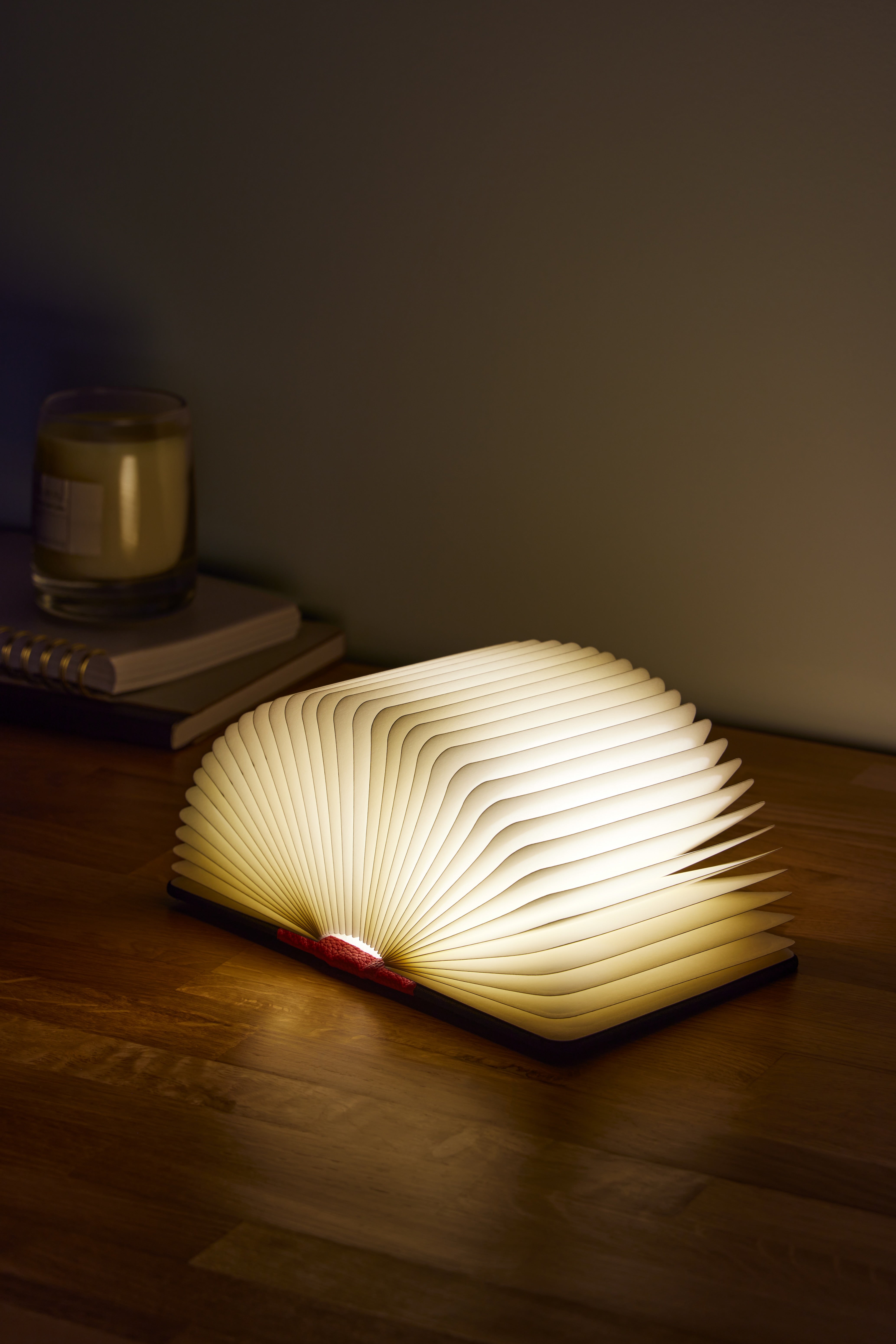 Fabric Cover Book Lamp with Warm Yellow Light