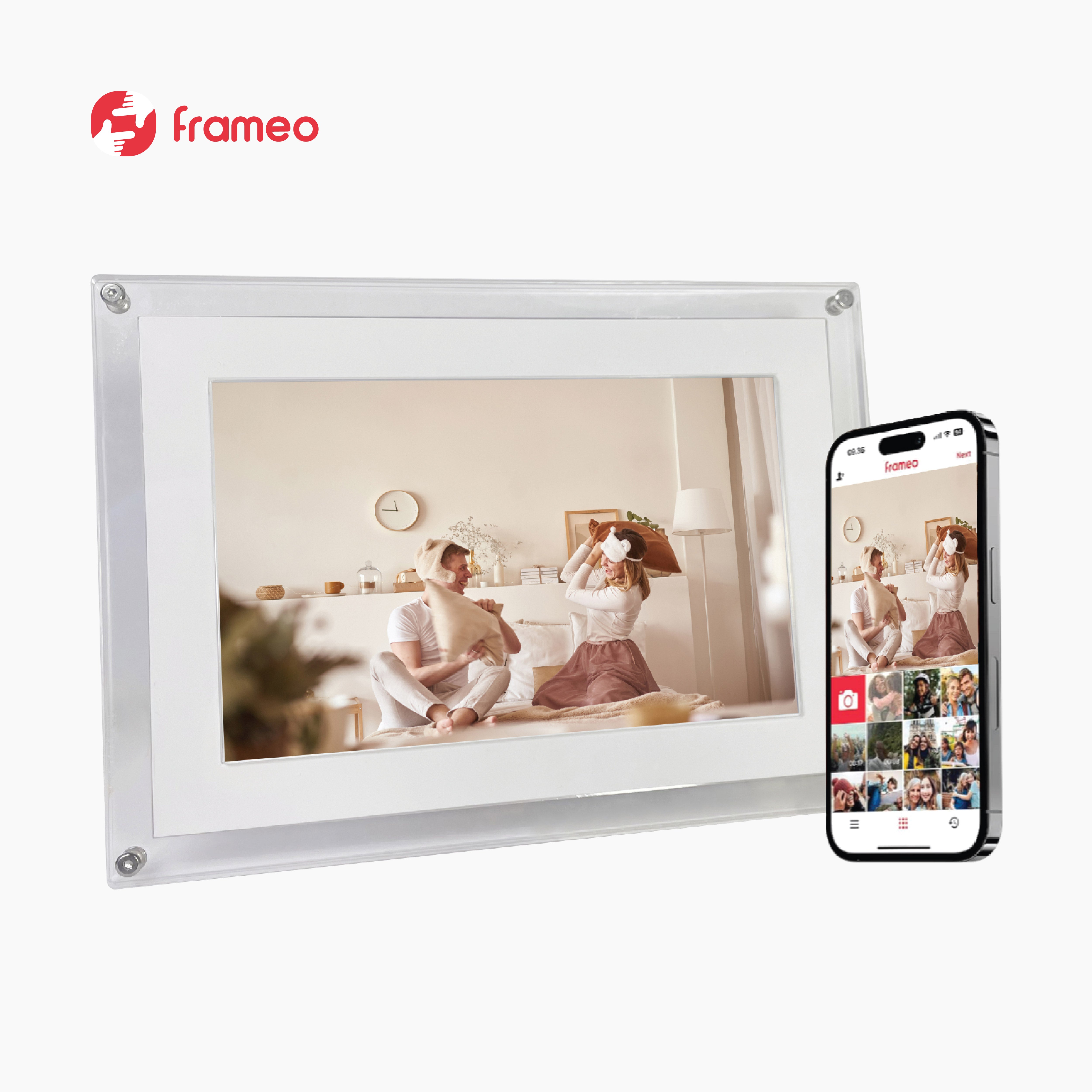 Frameo Acrylic WiFi Enabled Digital Photo Frame 10.1'' - Clear