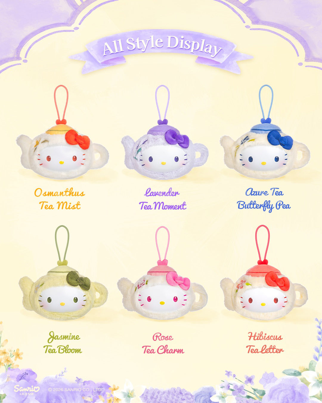 Hello Kitty Flower Drifts In Tea Series Plush Toy Blind Box