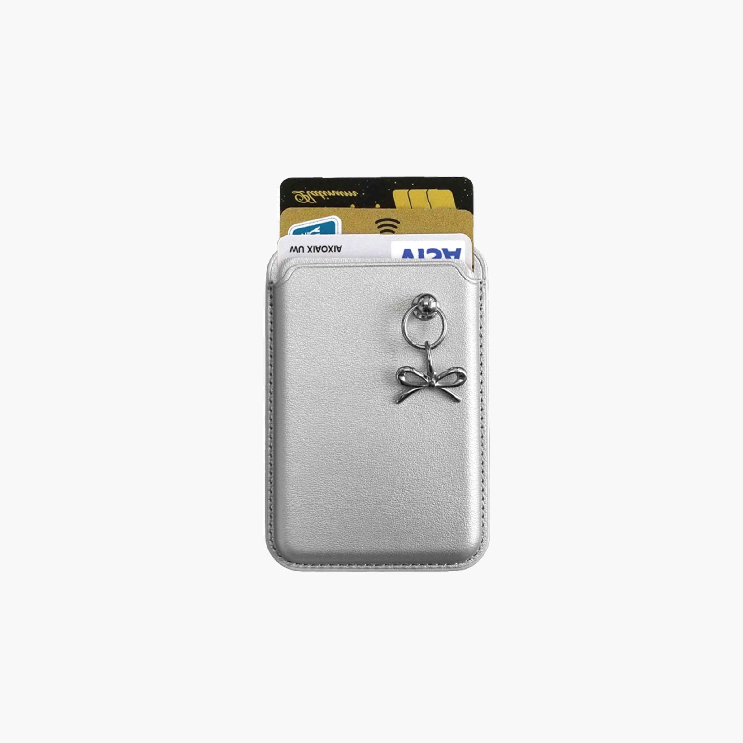 MagSafe Wallet with Silver Bow