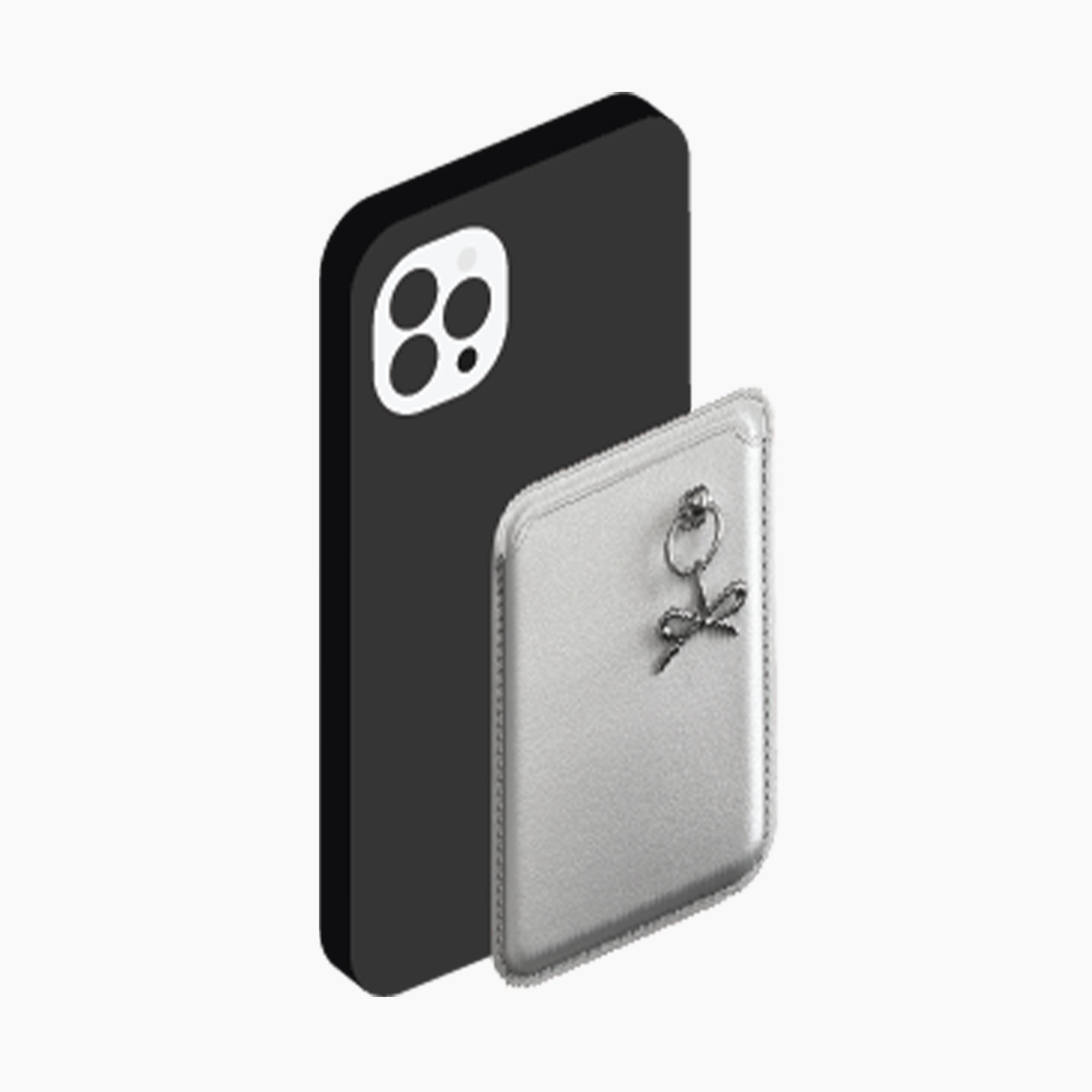 x MagSafe Wallet - Silver & Silver Bow