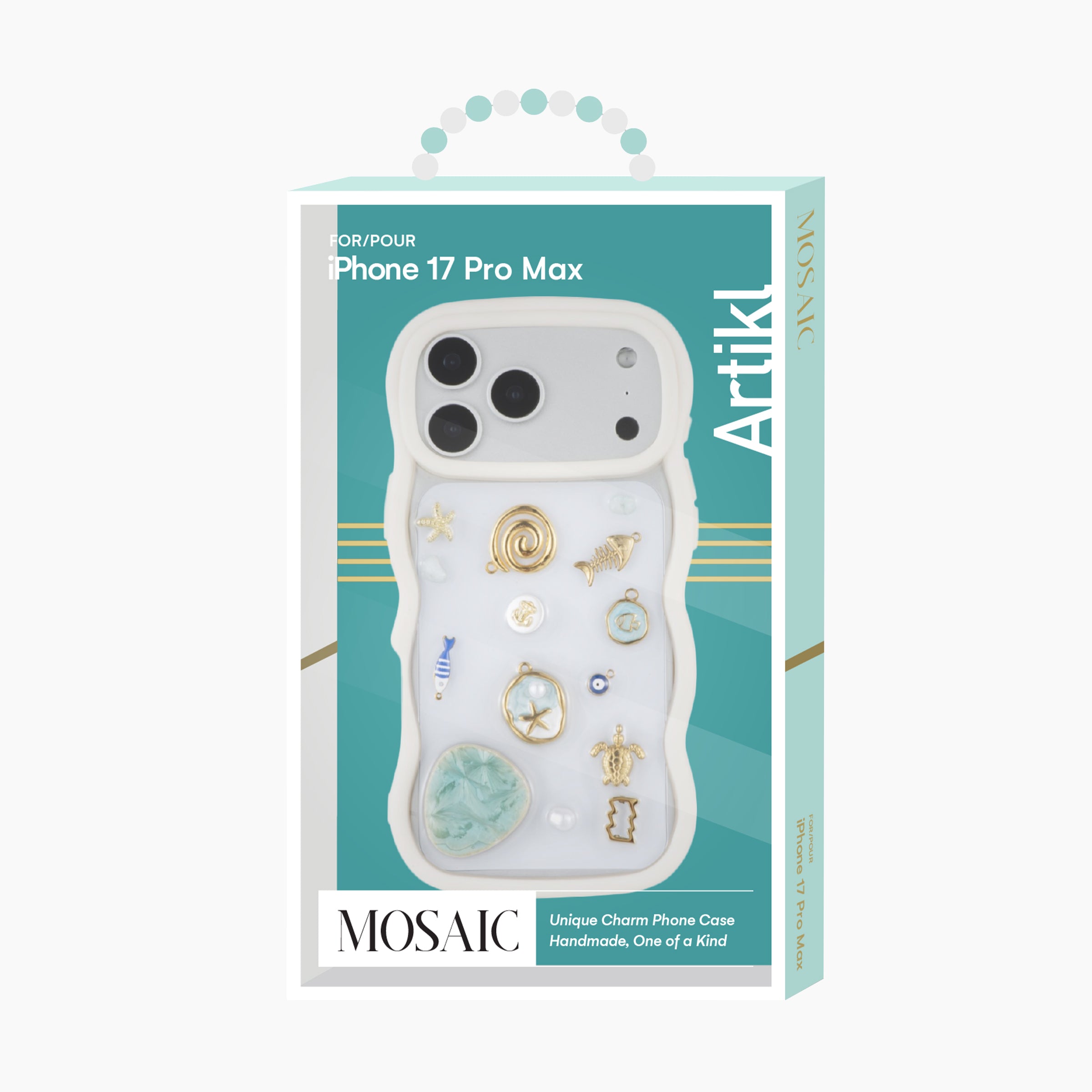 Phone case packaging with 'Artikl' branding on a white background