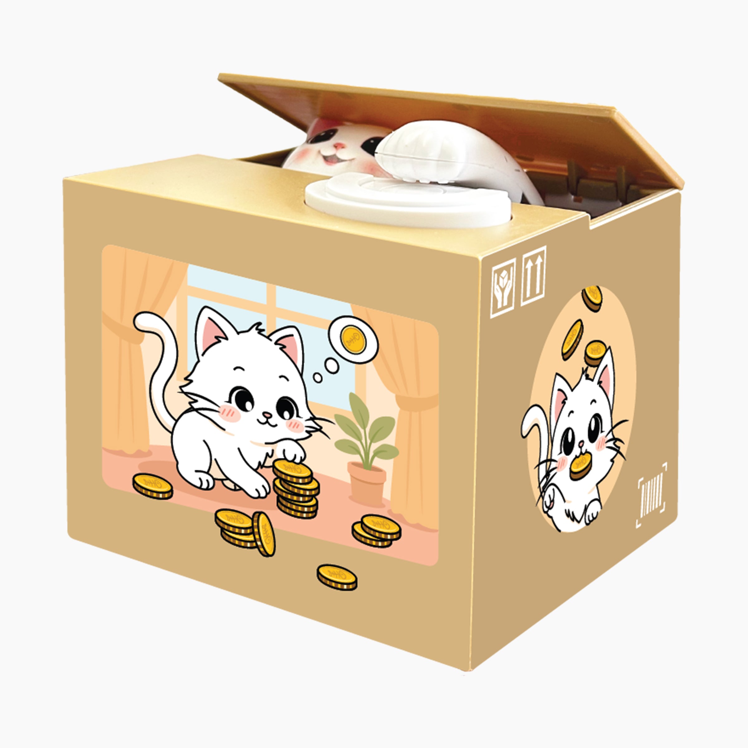 Cat Grabbing Coin Bank