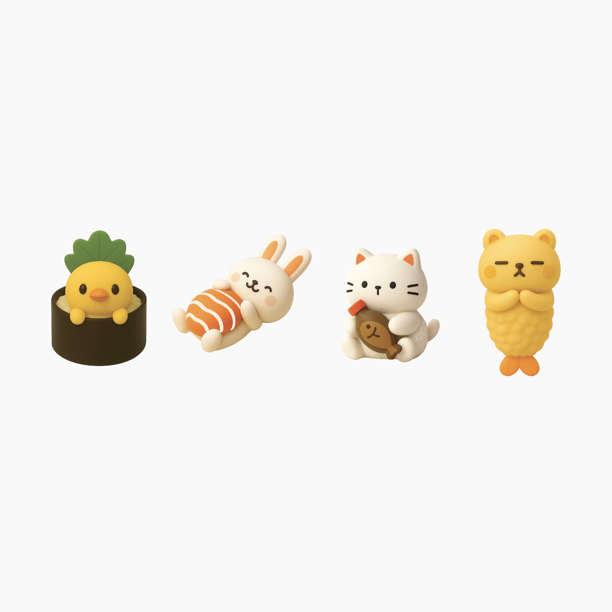 Peek-A-Pals Sushi Party collectible phone peeker collection featuring sushi-inspired animal companion figures for phones, monitors, and desk decor