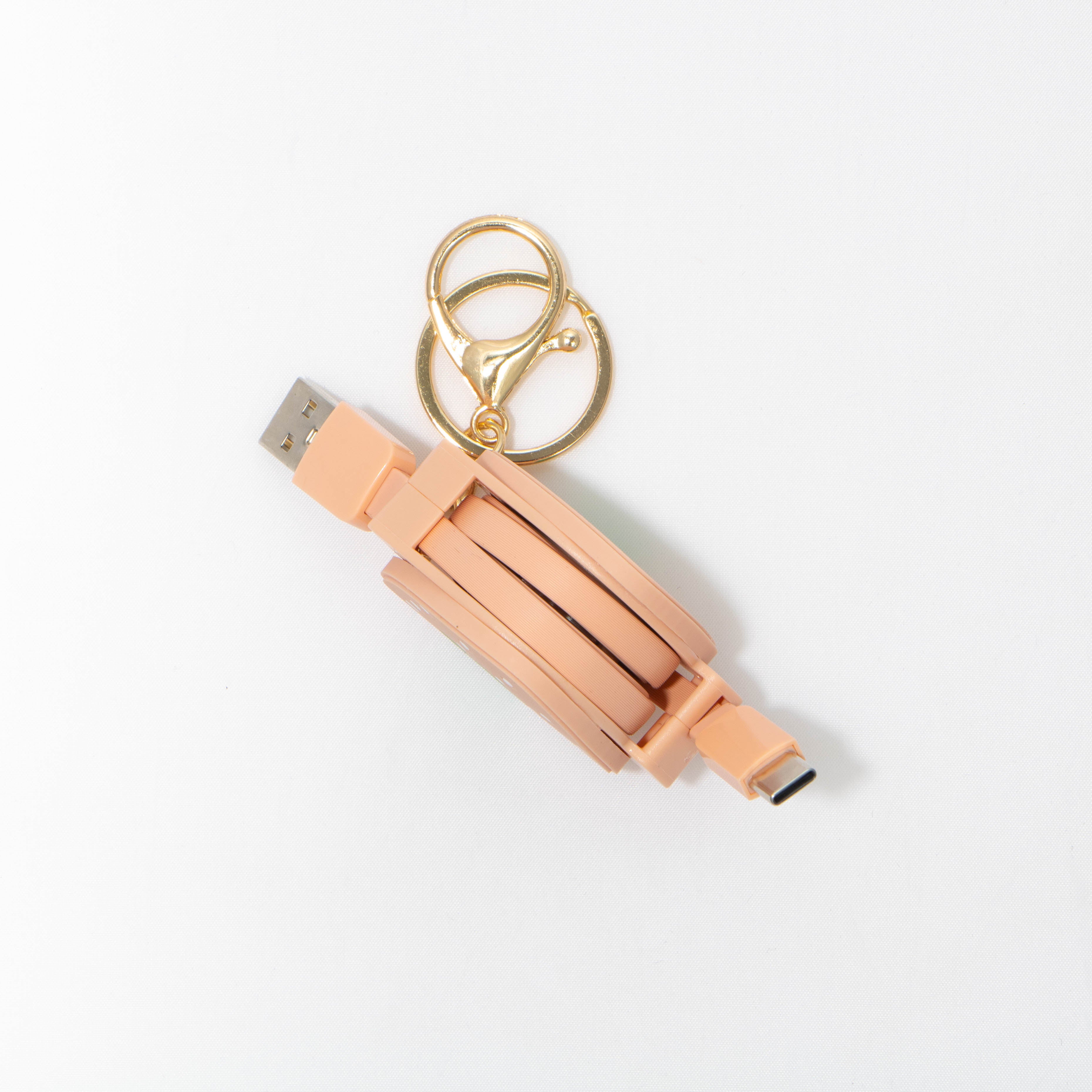 Retractable USB-A to USB-C Charging Cable - Strawberry Cable