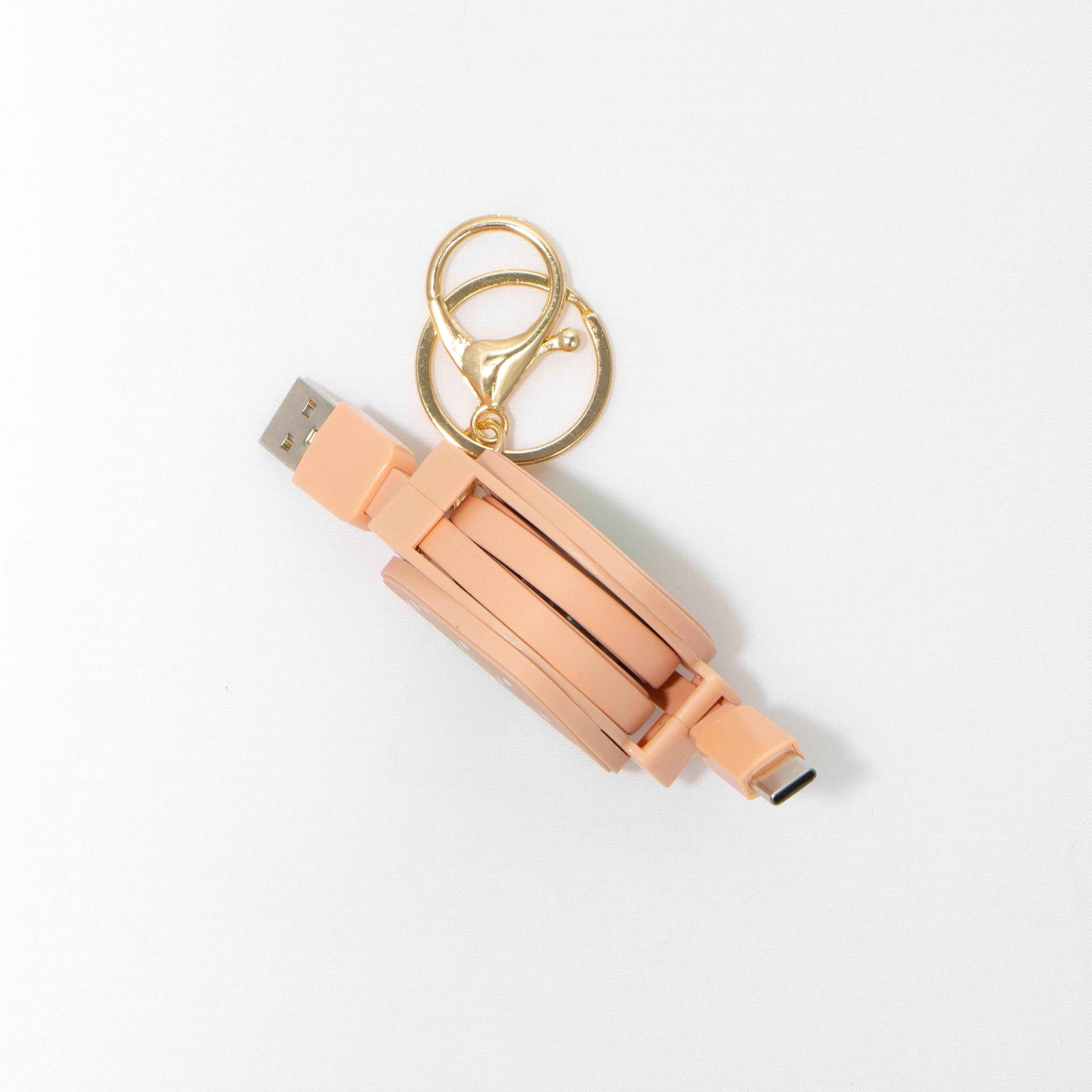 Retractable USB-A to USB-C Charging Cable - Strawberry