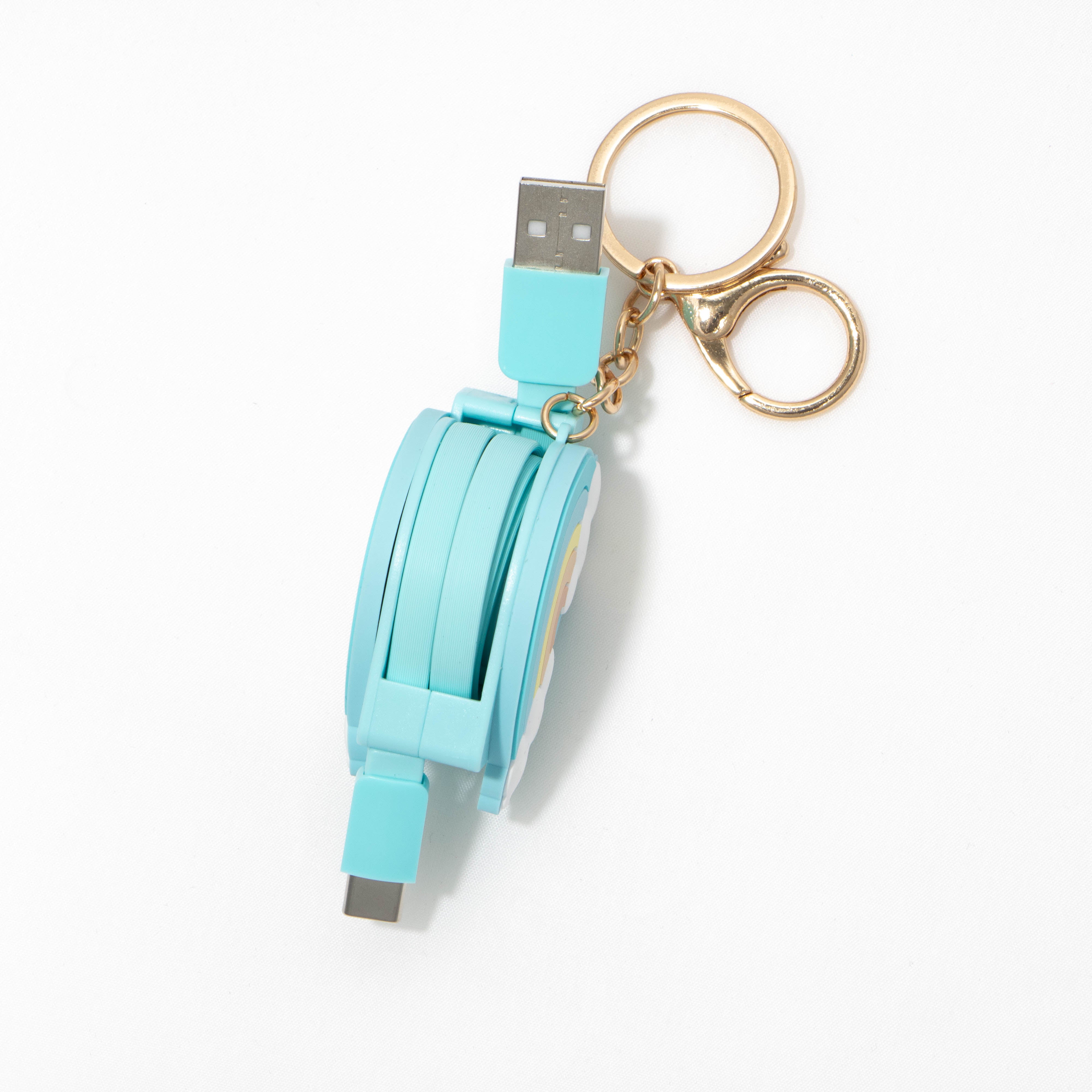 Retractable USB-A to USB-C Charging Cable - Rainbow