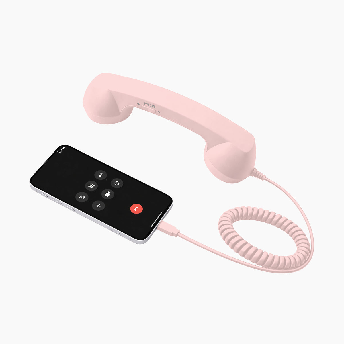 USB-C Retro Phone Handset with Coil Cord - Rubberized Finish