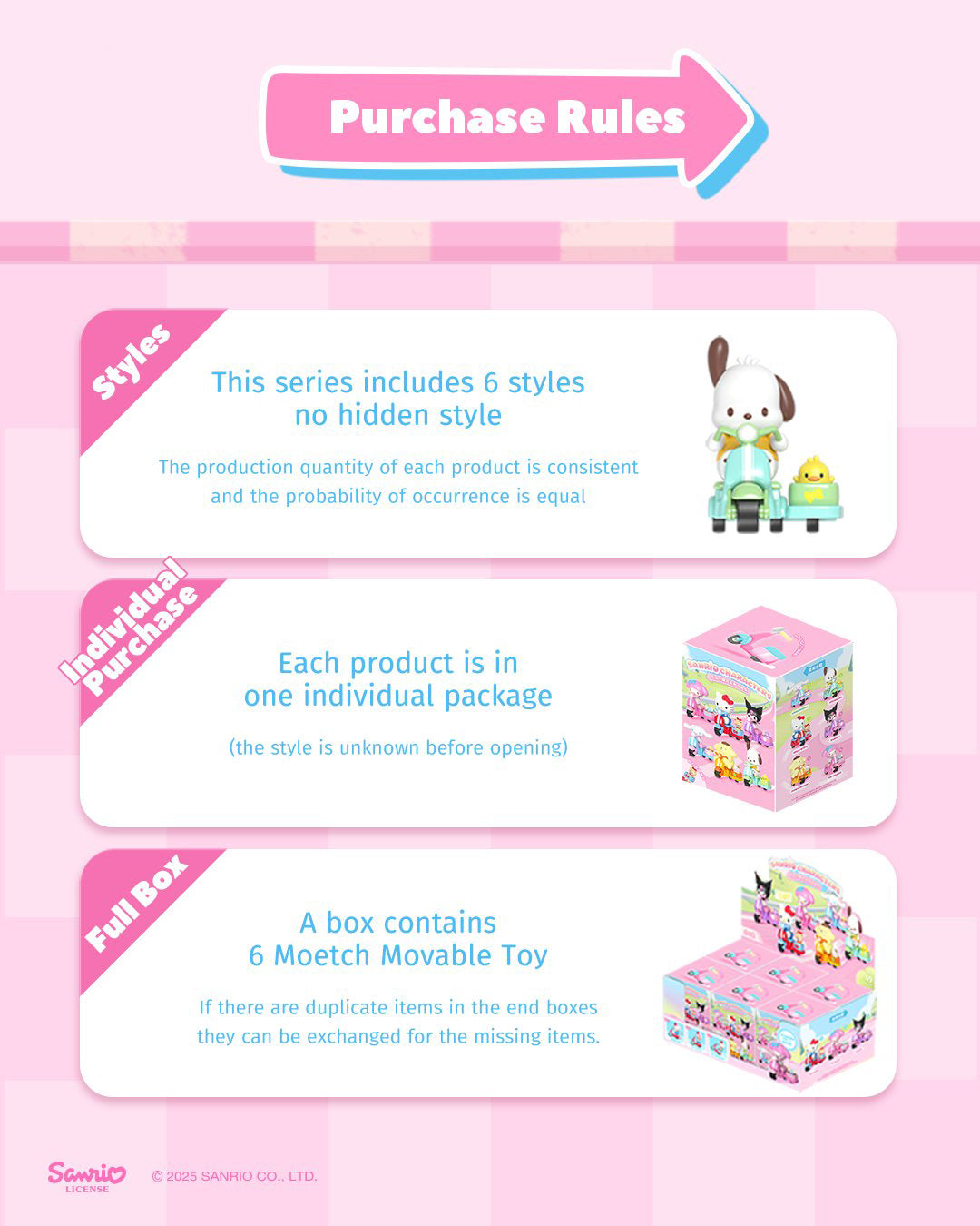 Sanrio Characters Breezy Scooter Series Moveable Toy Blind Box