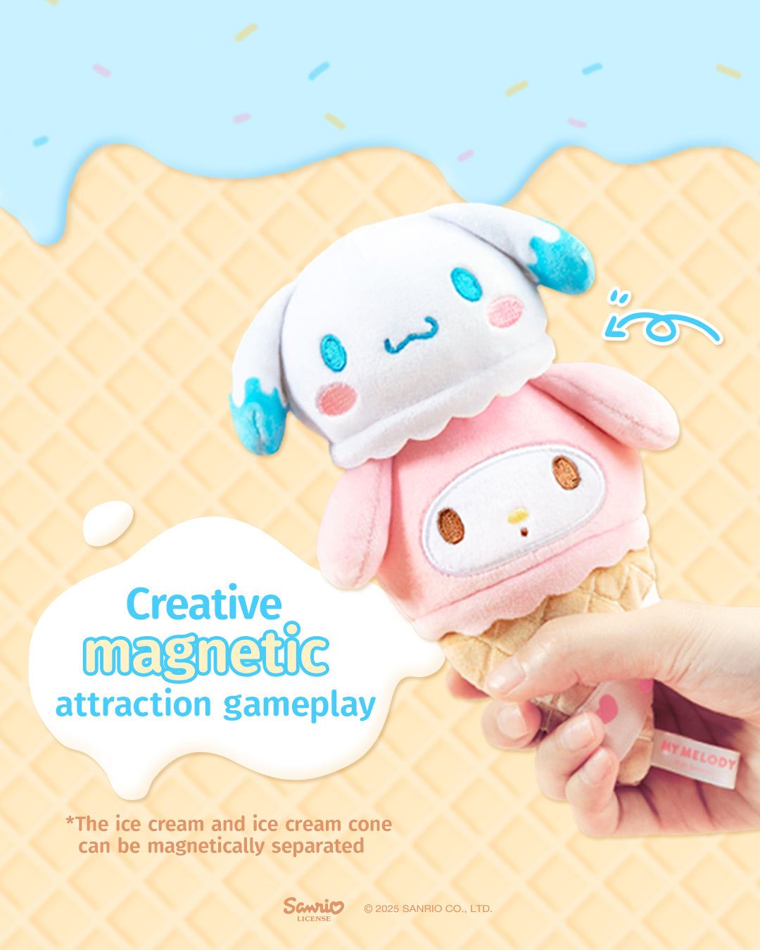 Sanrio Characters Ice Cream Cone Series Plush Toy Charm Blind Box
