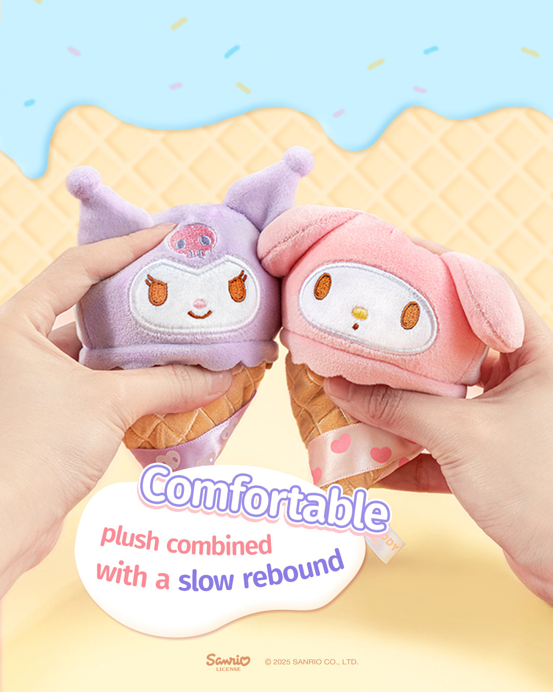 Sanrio Characters Ice Cream Cone Series Plush Toy Charm Blind Box