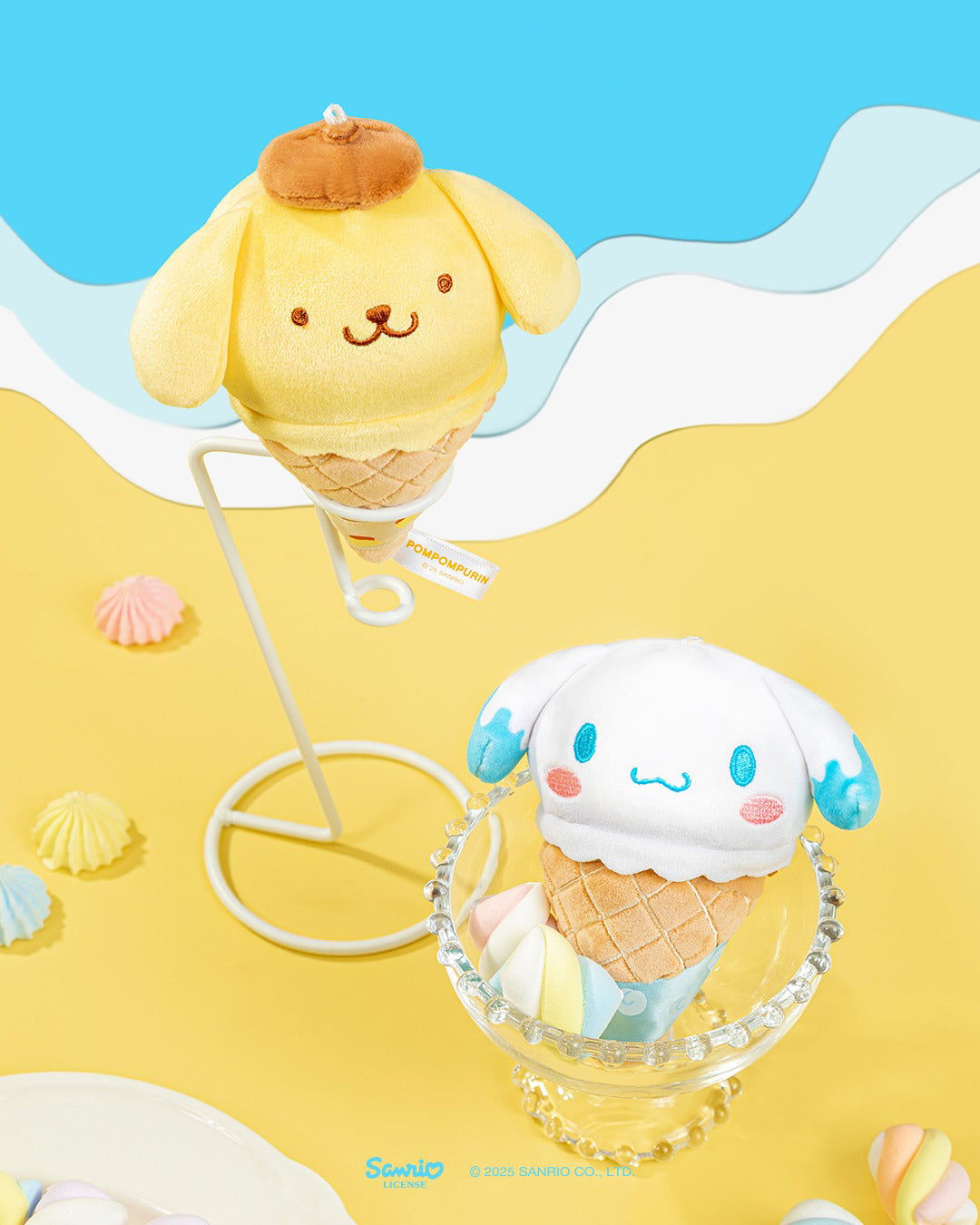 Sanrio Characters Ice Cream Cone Series Plush Toy Charm Blind Box