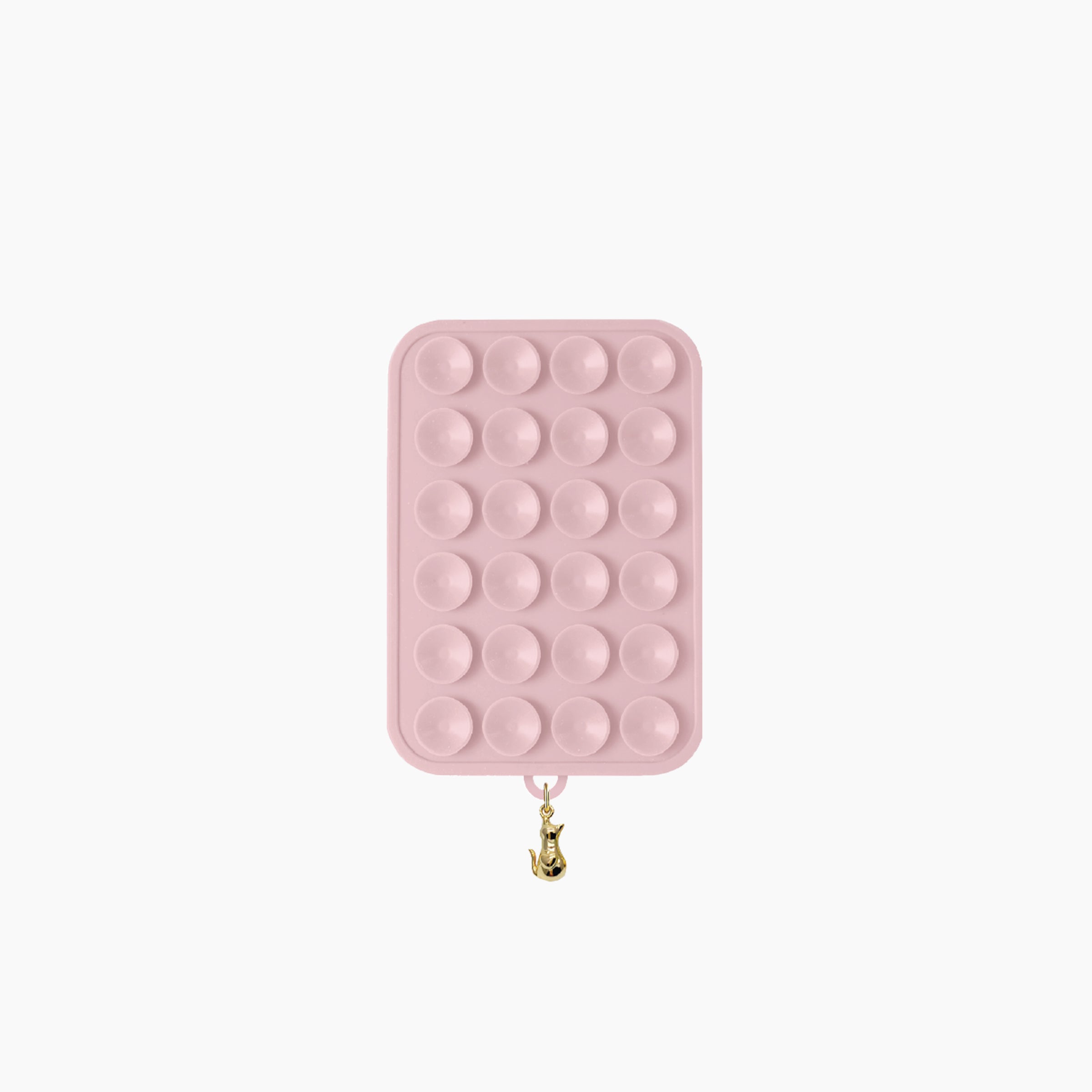Artikl Snug Magnetic Phone Grip with Cat Charm in Blush Pink, front view showing textured silicone grip pad