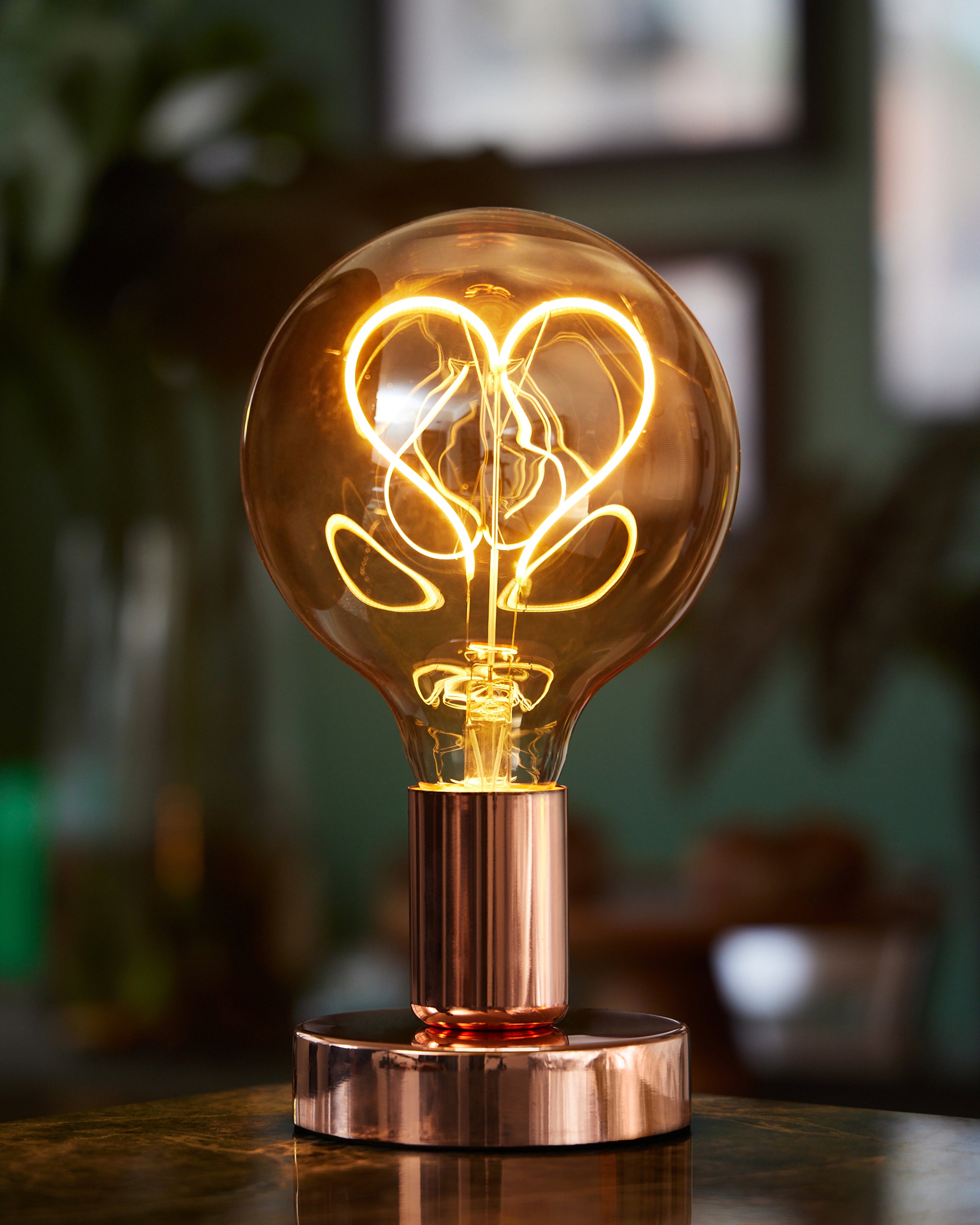 Soft Filament Round "Heart" Bulb