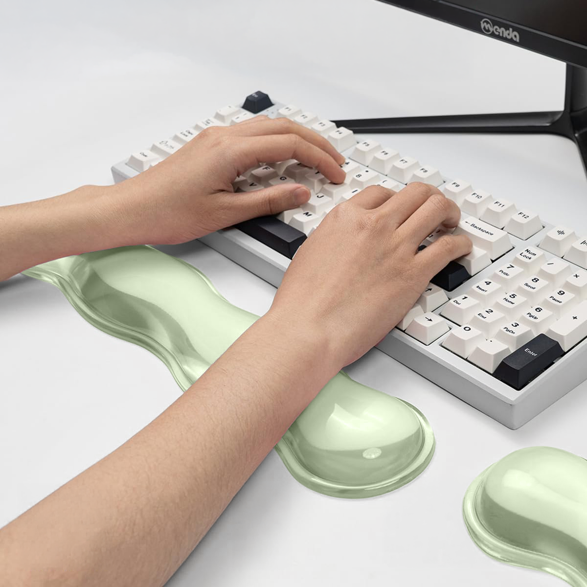 Transparent Wavy Gel Keyboard & Mouse Wrist Rest Set