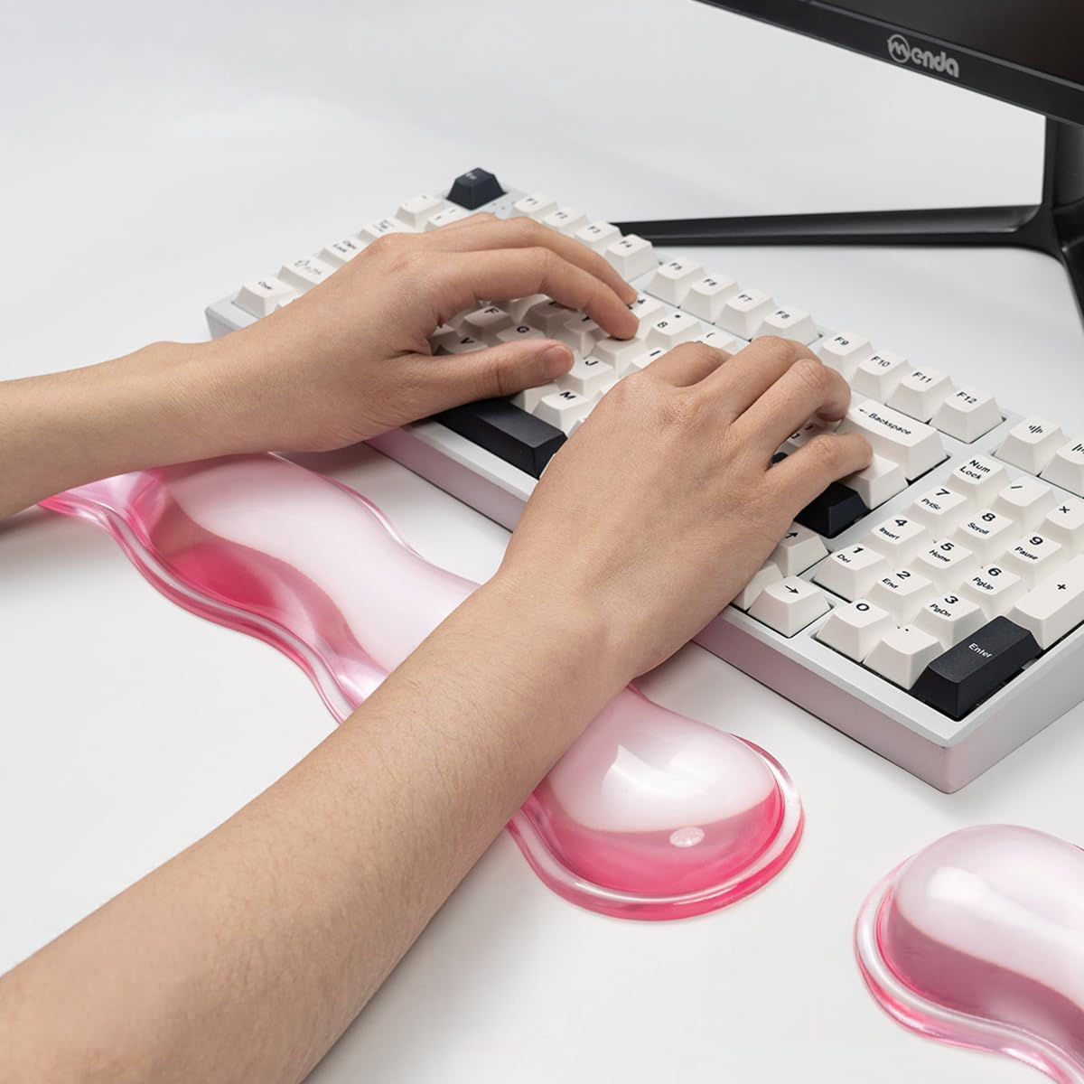 Transparent Wavy Gel Keyboard & Mouse Wrist Rest Set