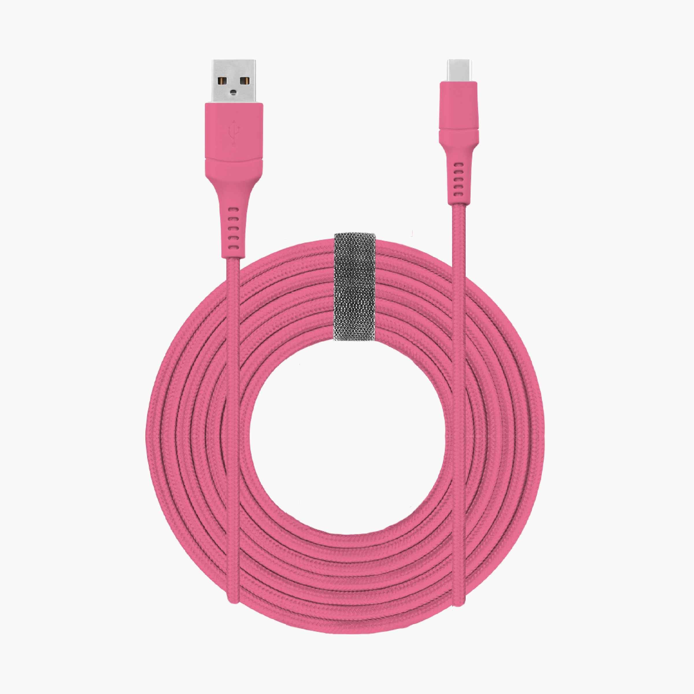 4ft Braided USB-A to USB-C Cable - Spring Bloom