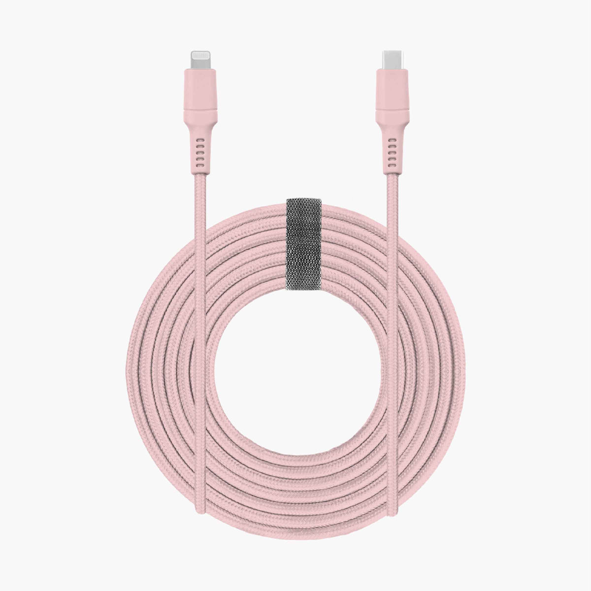 10ft Braided USB-C to Lightning Cable - Blush Pink