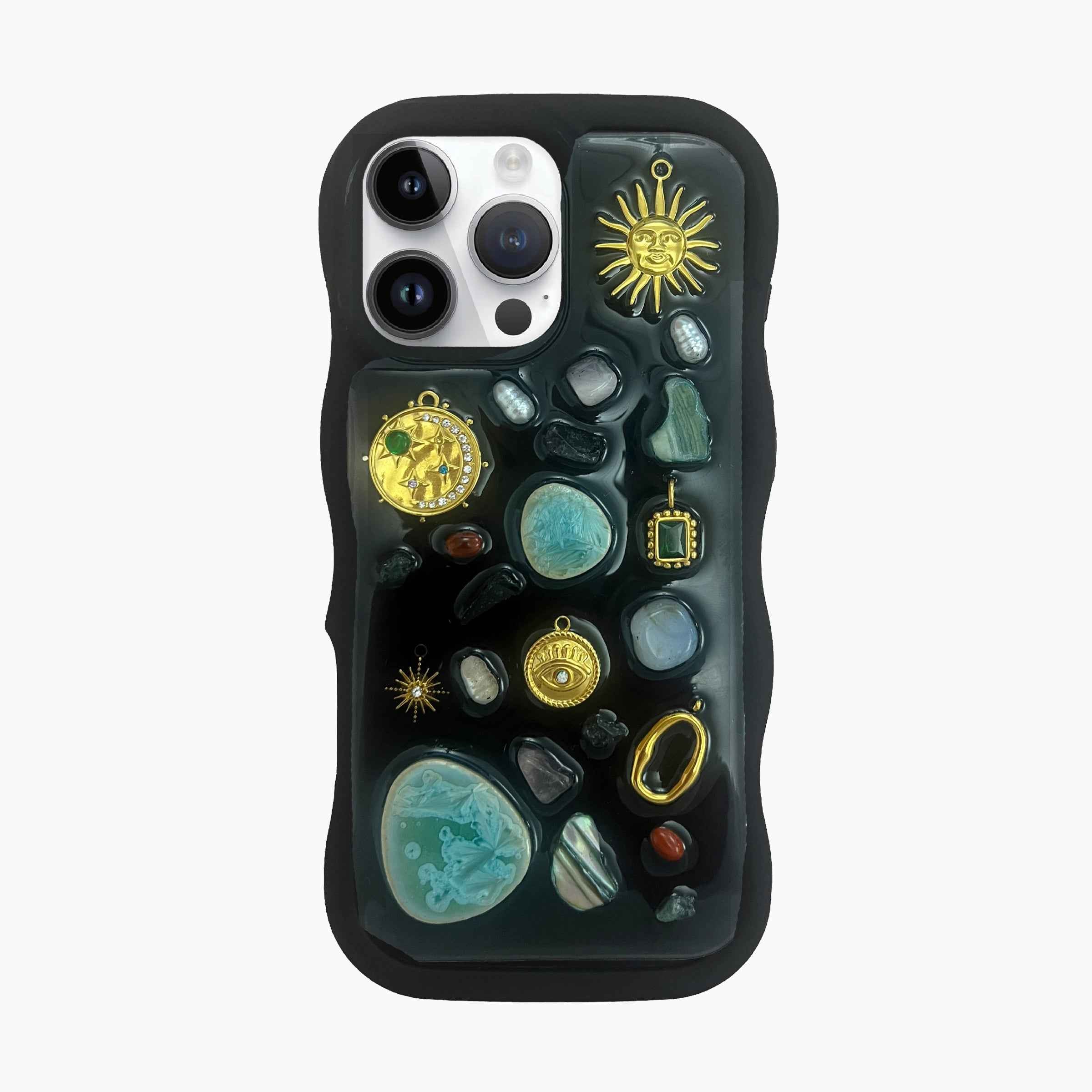 Pre-made Charm Phone Case for iPhone 16 Pro Max - Midnight Gleam