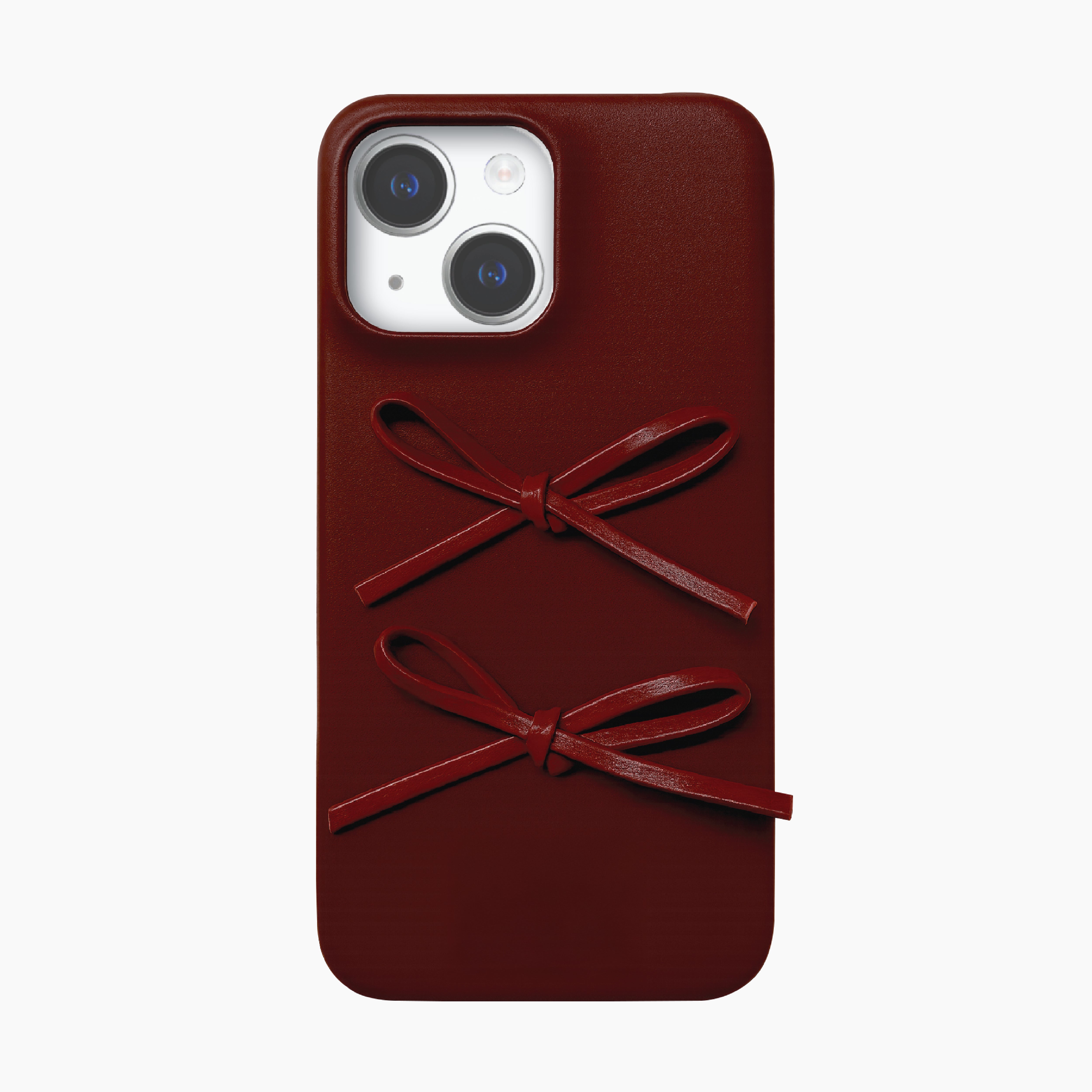 Double Bow Vegan Leather Phone Case for iPhone 15/14/13 Phone Case