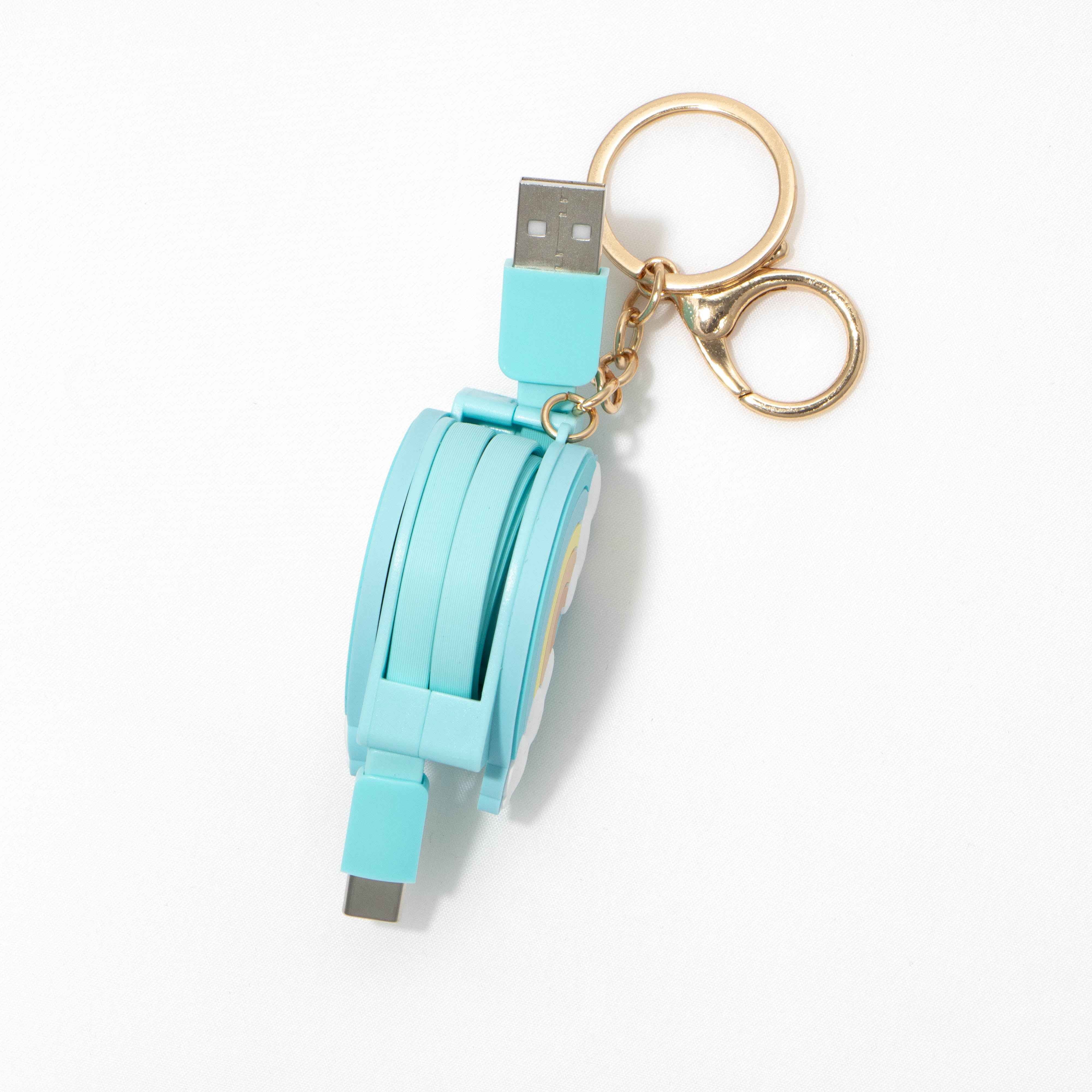 Retractable USB-A to USB-C Charging Cable - Rainbow