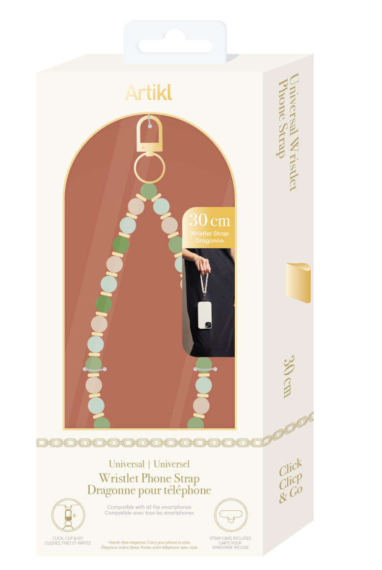 Crystal Beads Wristlet Phone Strap - Seafoam
