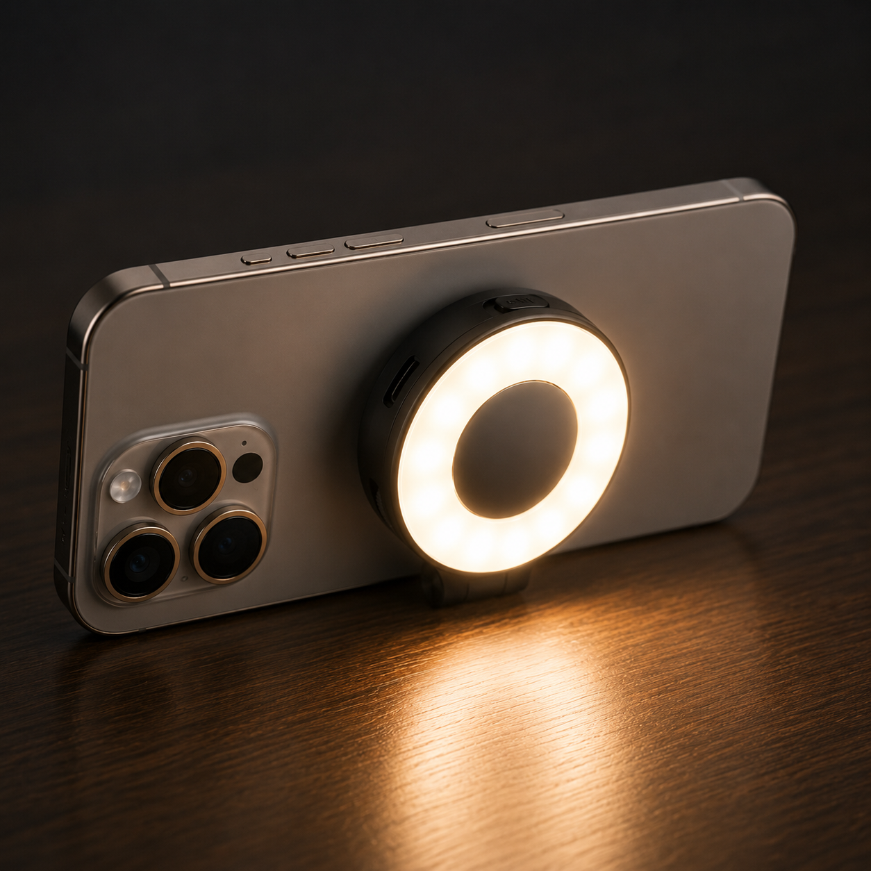 Snug Extendable Magnetic Selfie LED Light on phone for MagSafe Compatible Phones - Black
