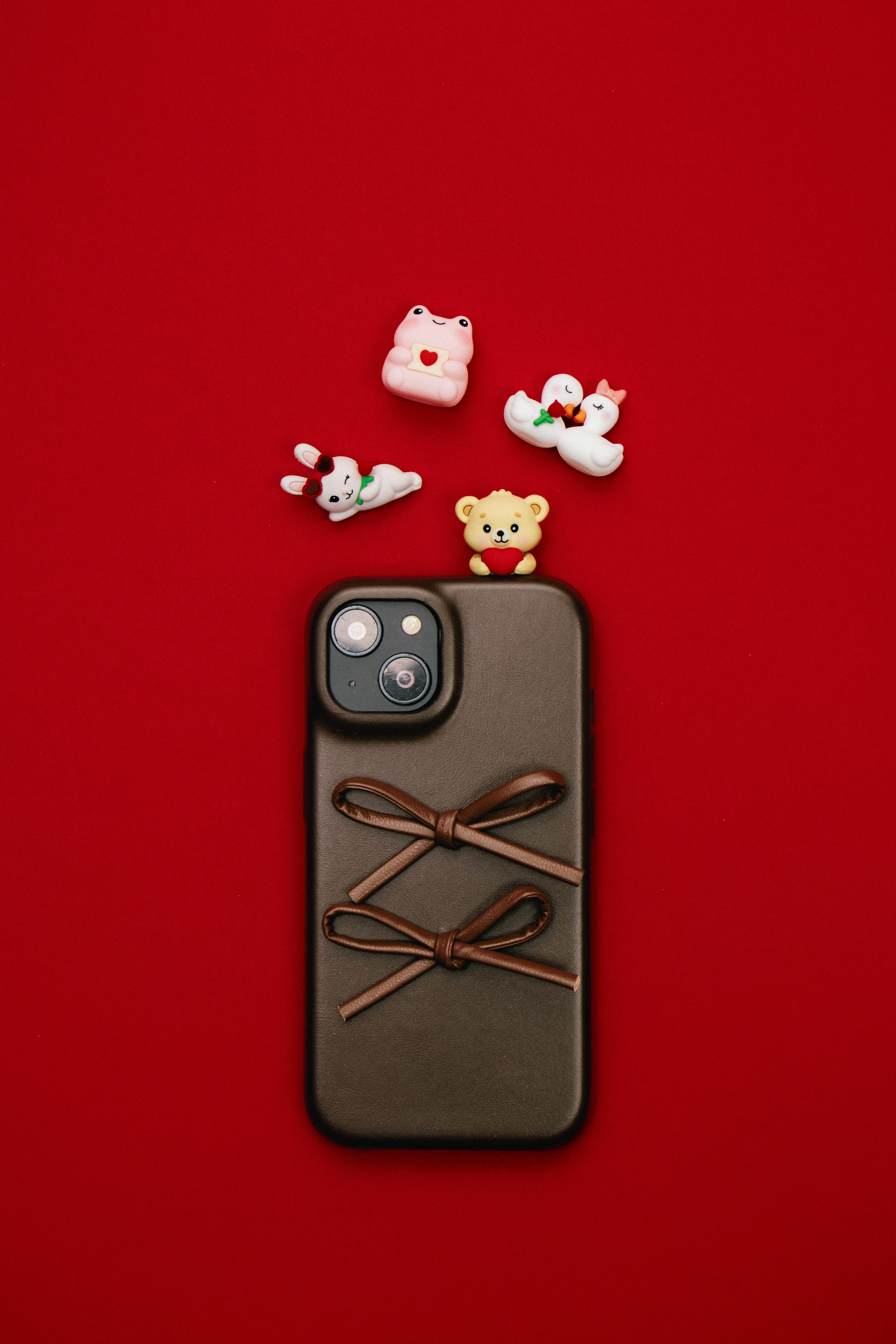 Double Bow Vegan Leather Phone Case for iPhone 16 Pro Max