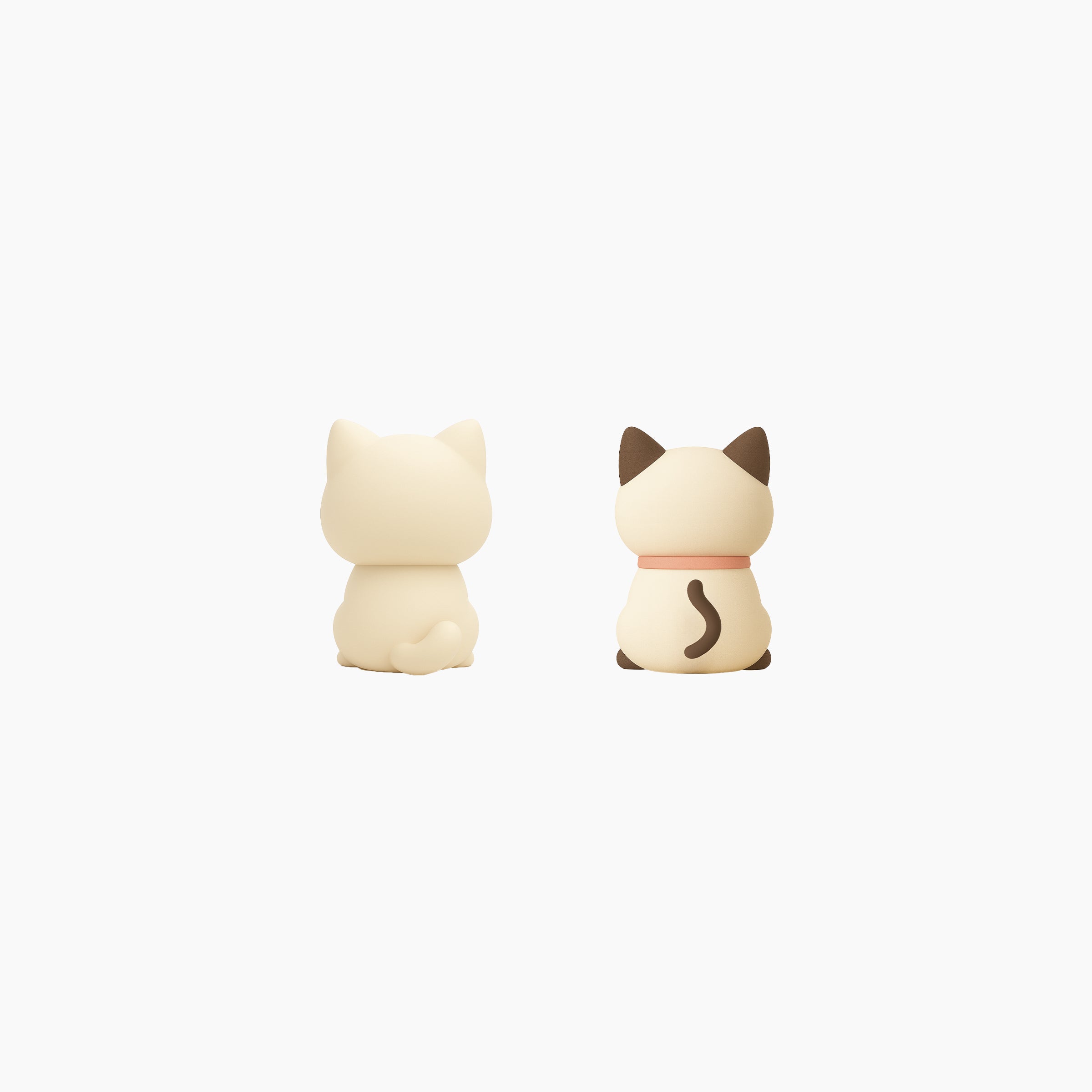 Cute Cat Figurine Set Featuring Cream Cat and Siamese Cat Mini Collectible Accessories