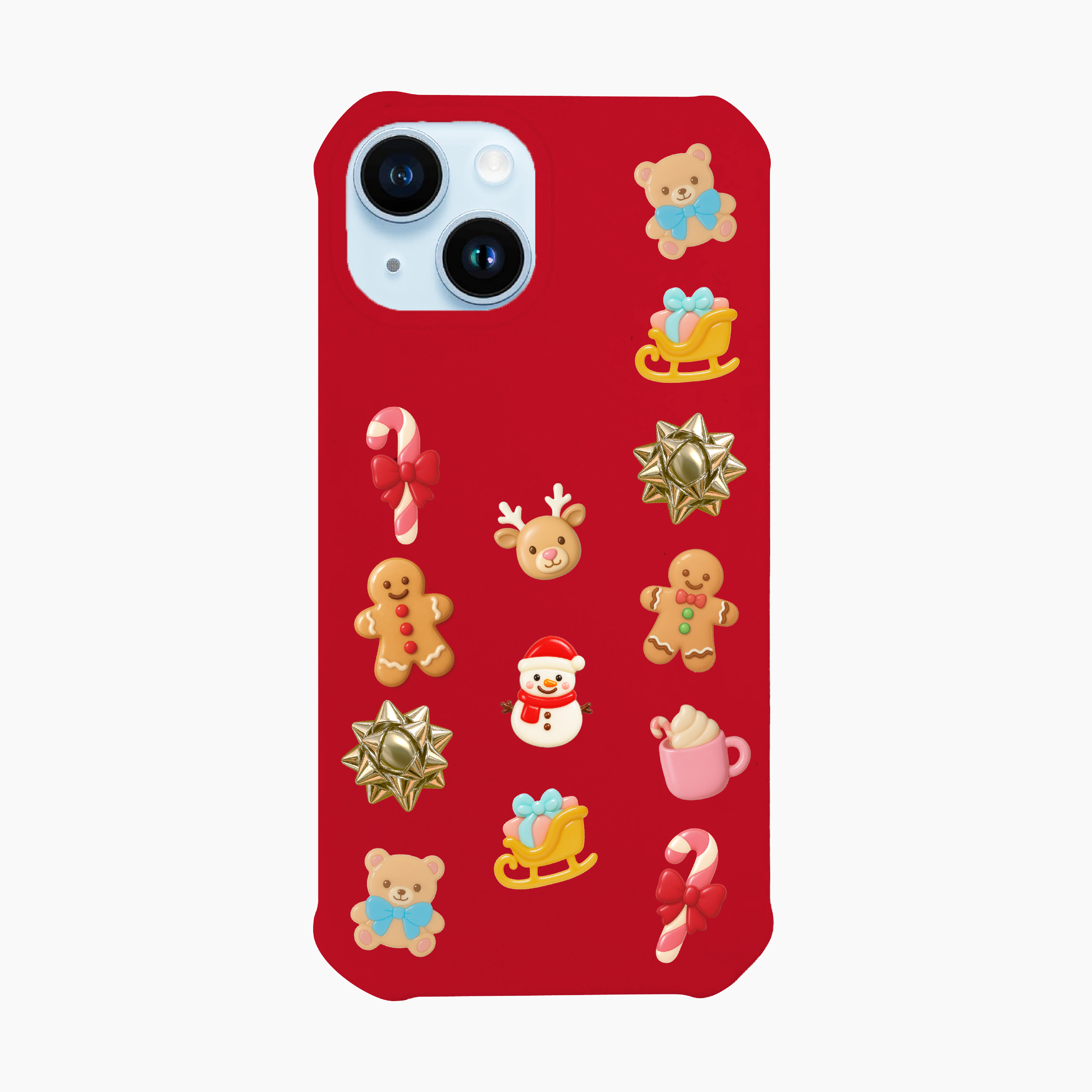 Christmas Popcharms with 15 charms for iPhone 15/14/13 - Holiday Red