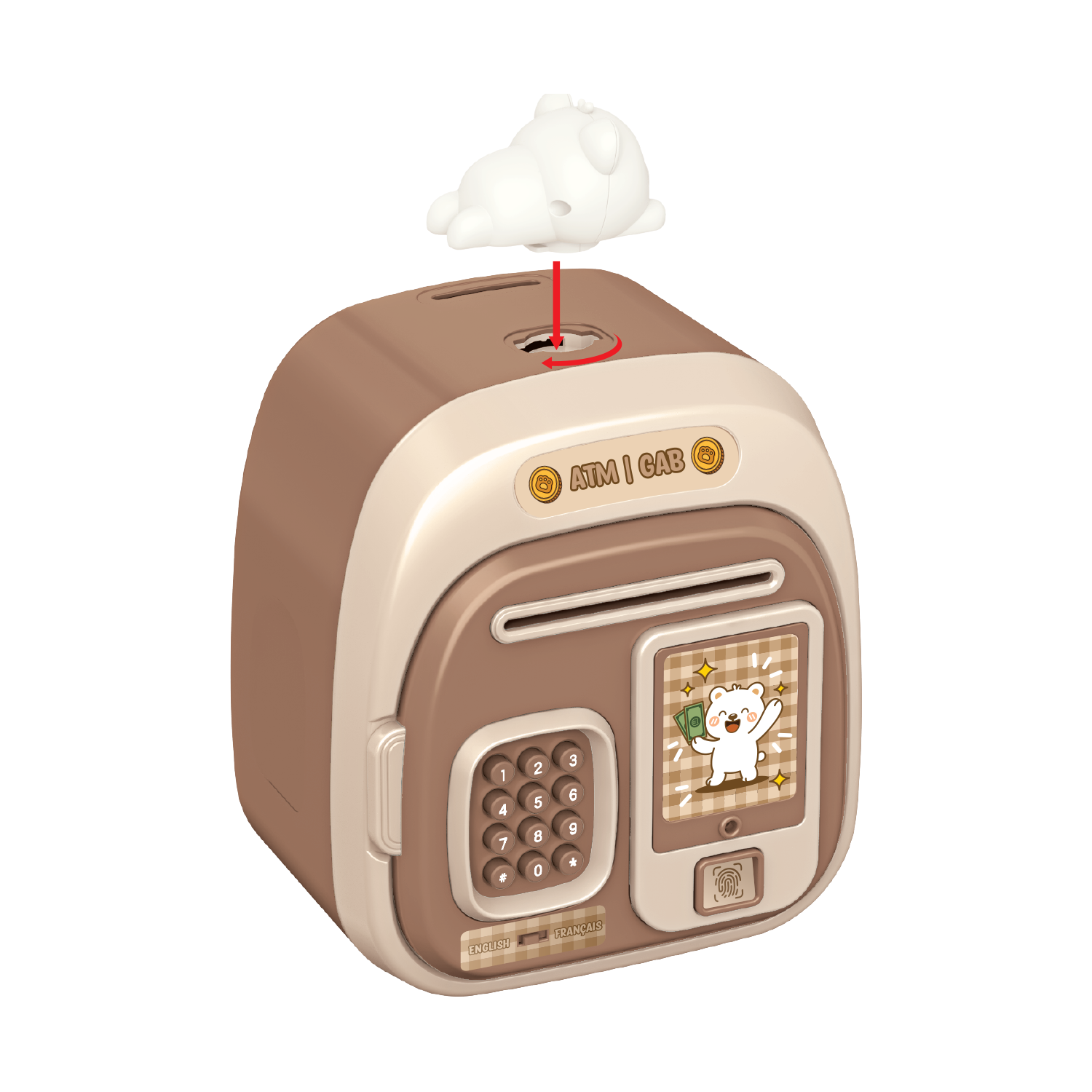 ATM Piggy Bank with Figure