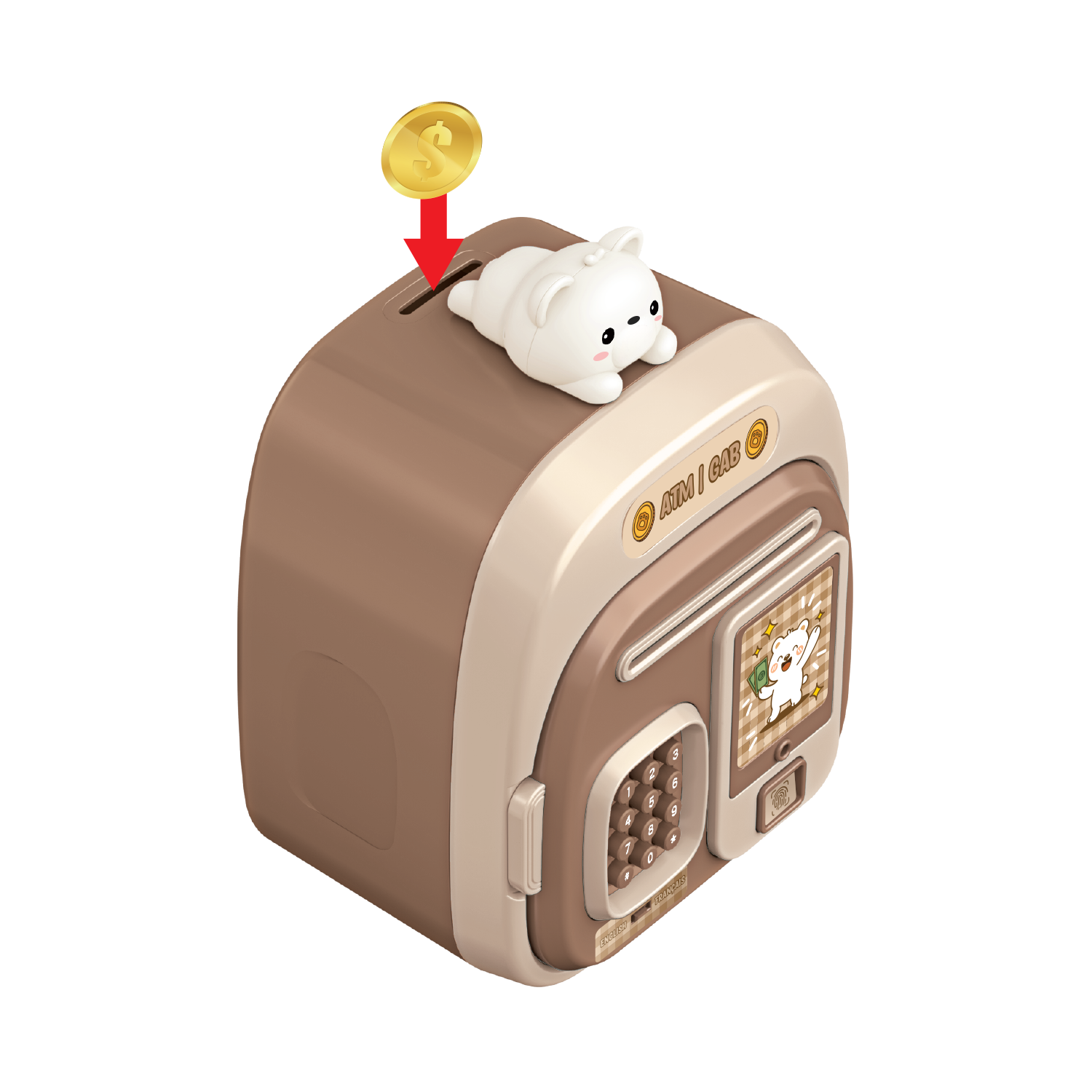 ATM Piggy Bank with Figure