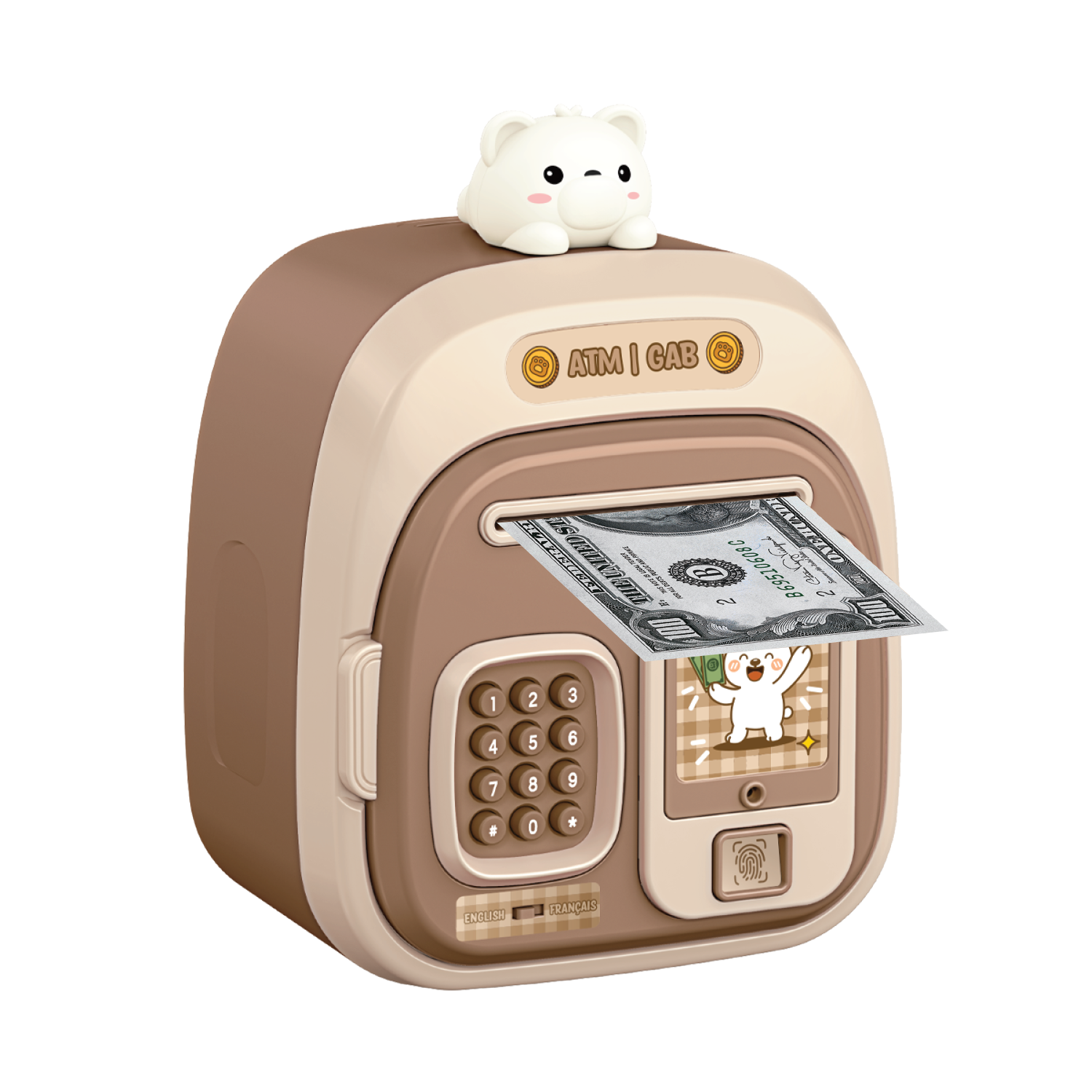 ATM Piggy Bank with Figure