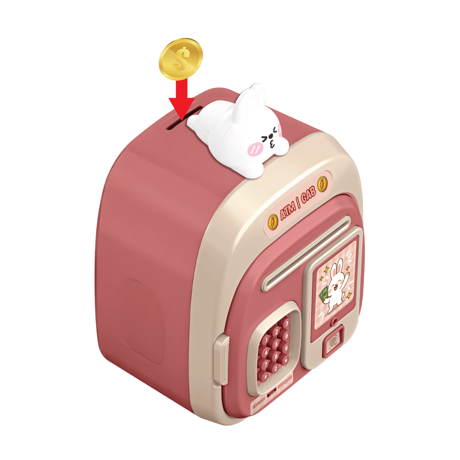ATM Piggy Bank with Figure