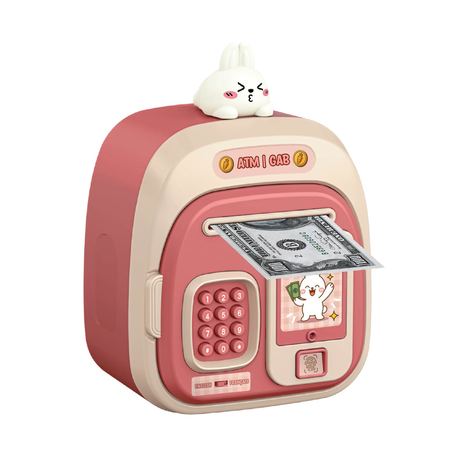 ATM Piggy Bank with Figure