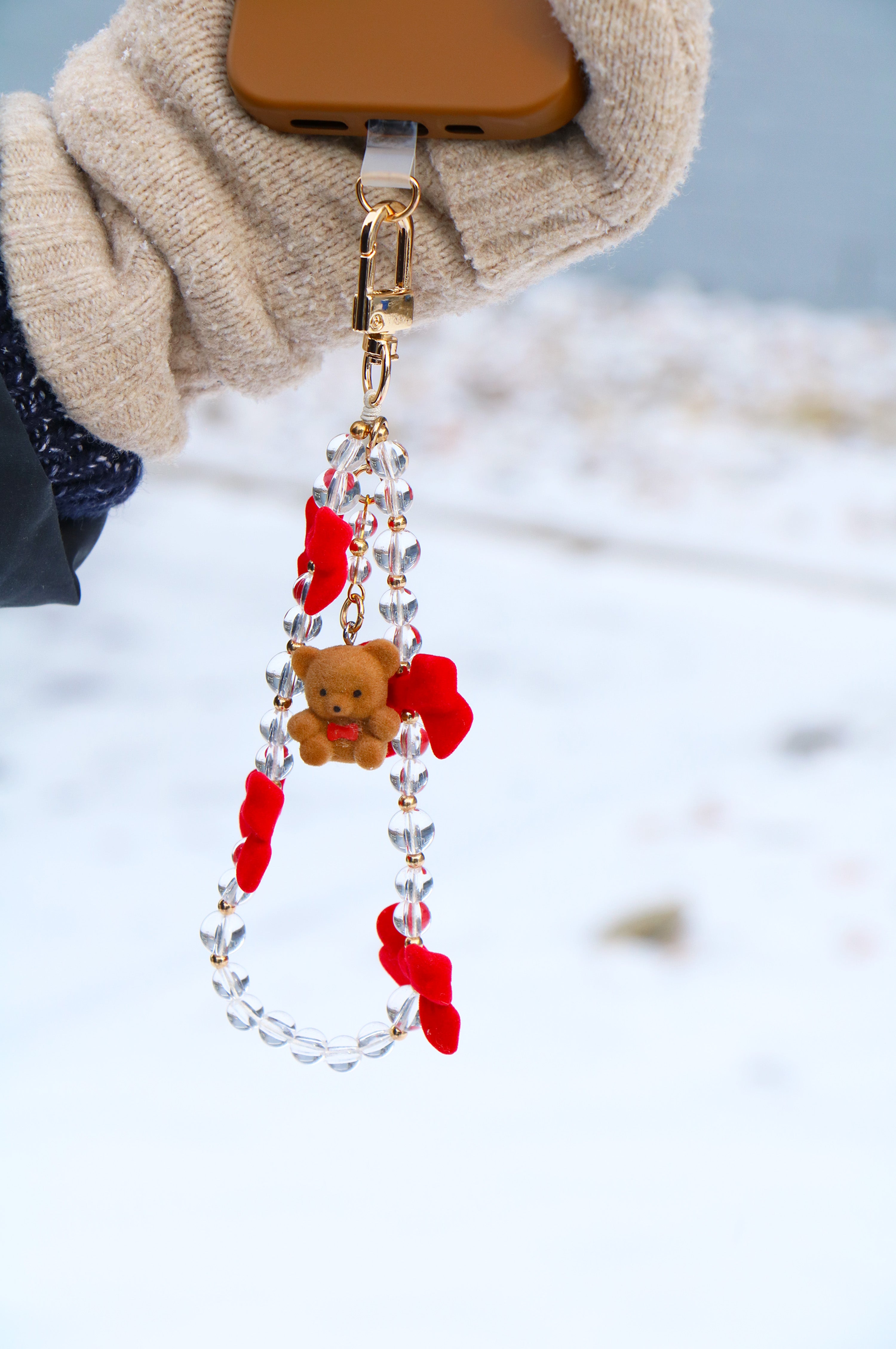Beaded Wristlet - Beary Bear Holiday