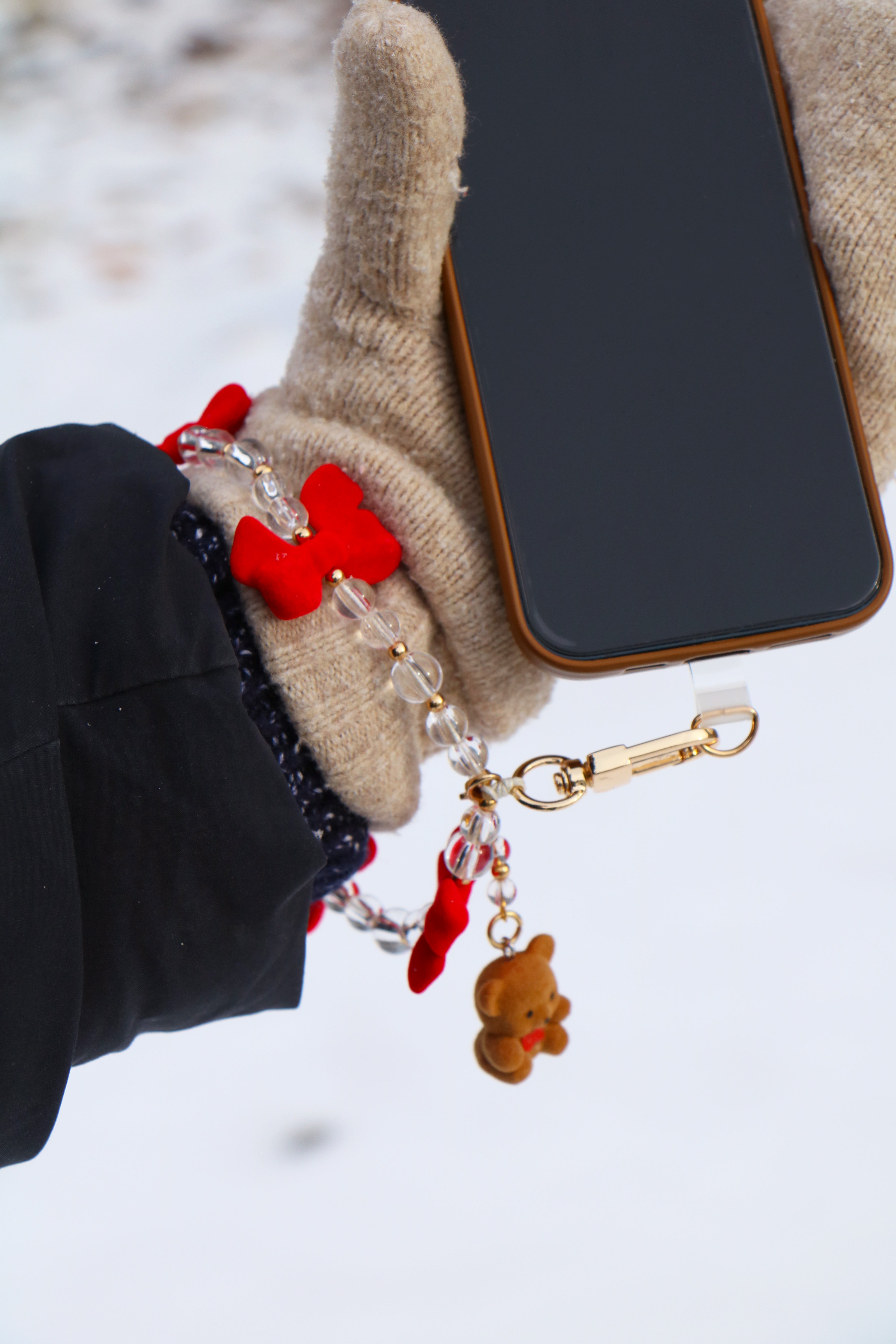 Beaded Wristlet - Beary Bear Holiday