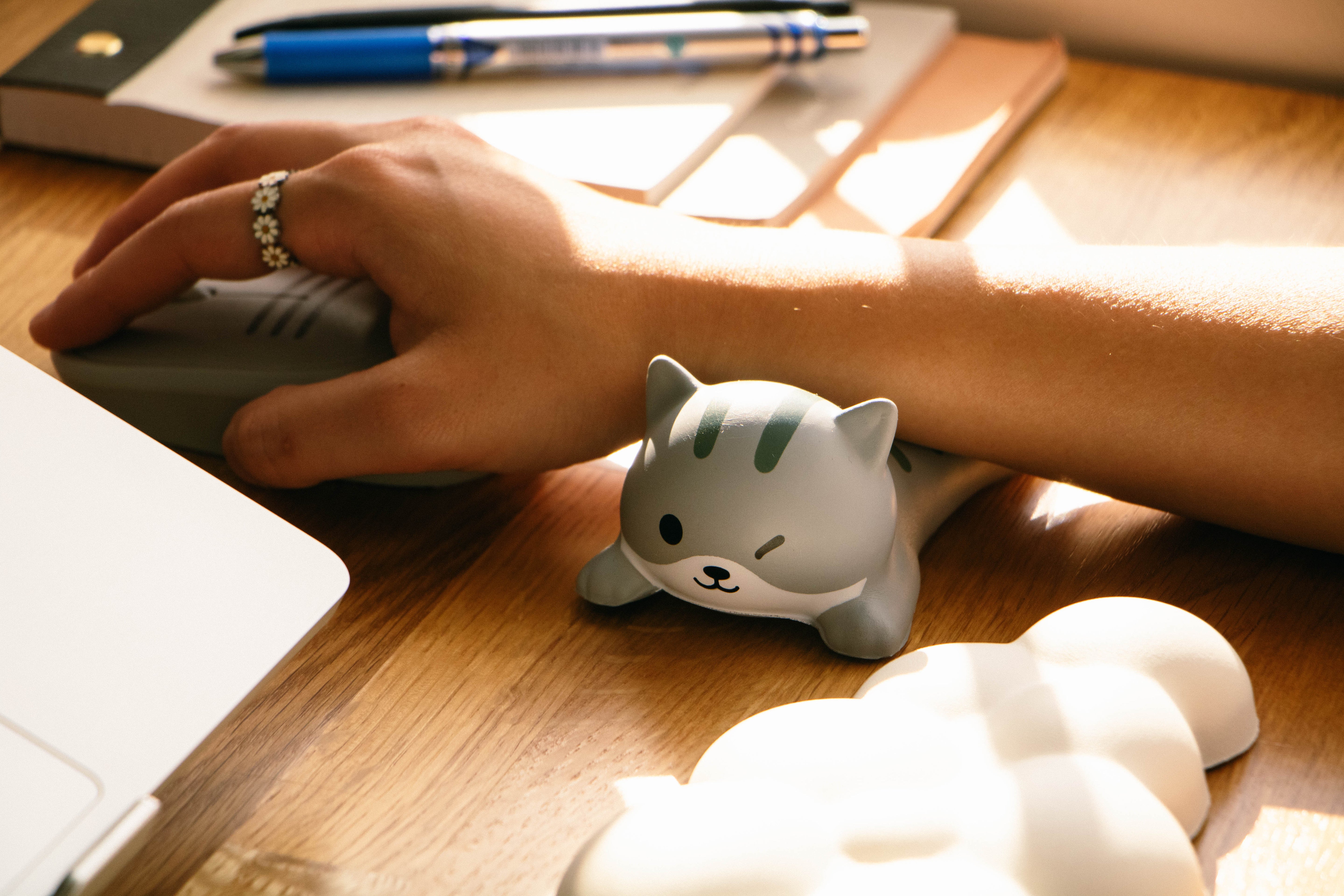 Cat Mouse & Cat Wrist Rest Bundle - Grey